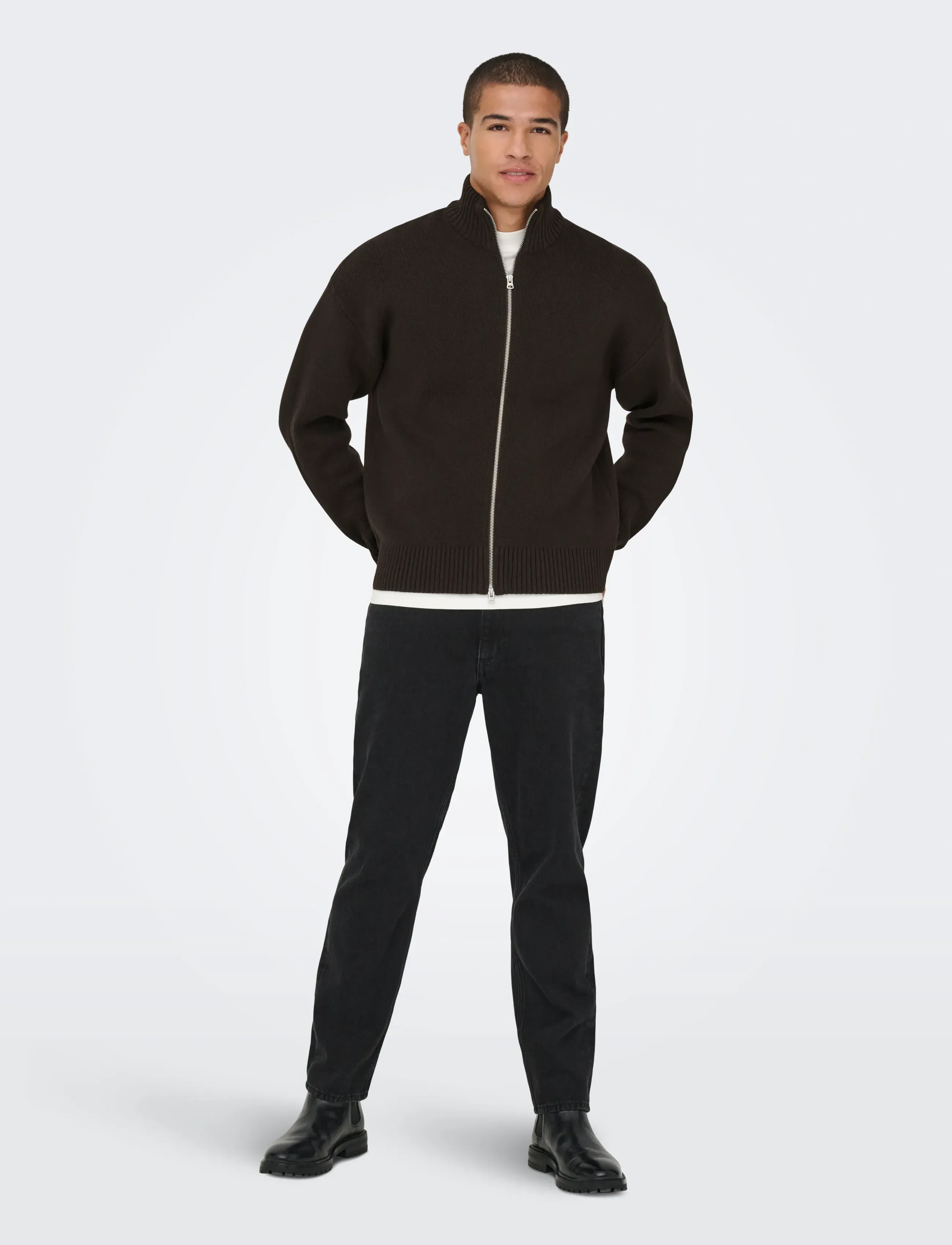 ONLY & SONS Onsblake Ds High Neck Cardigan Knit Noos herr – bild 5