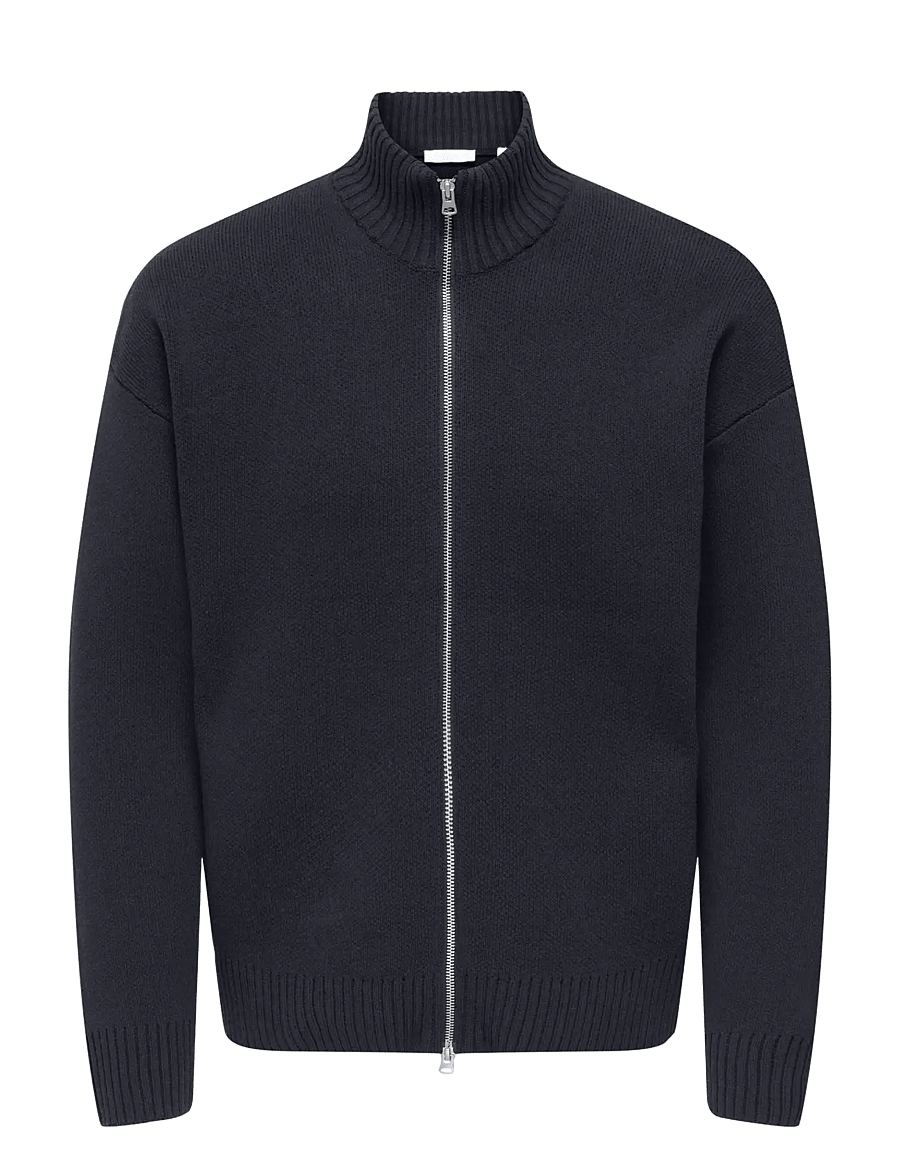 ONLY & SONS - ONSBLAKE DS HIGH NECK CARDIGAN KNIT NOOS - full zip strik - dark navy - 0