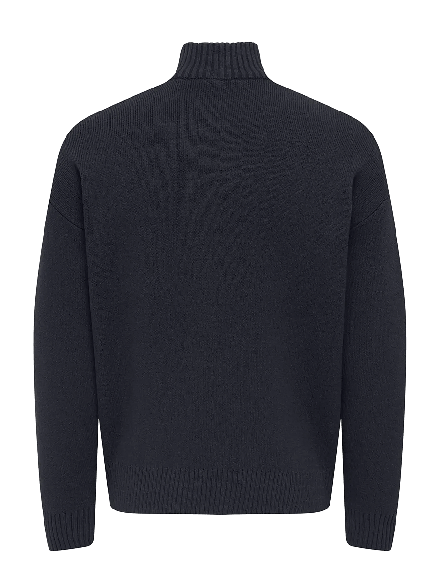 ONLY & SONS - ONSBLAKE DS HIGH NECK CARDIGAN KNIT NOOS - full zip strik - dark navy - 1