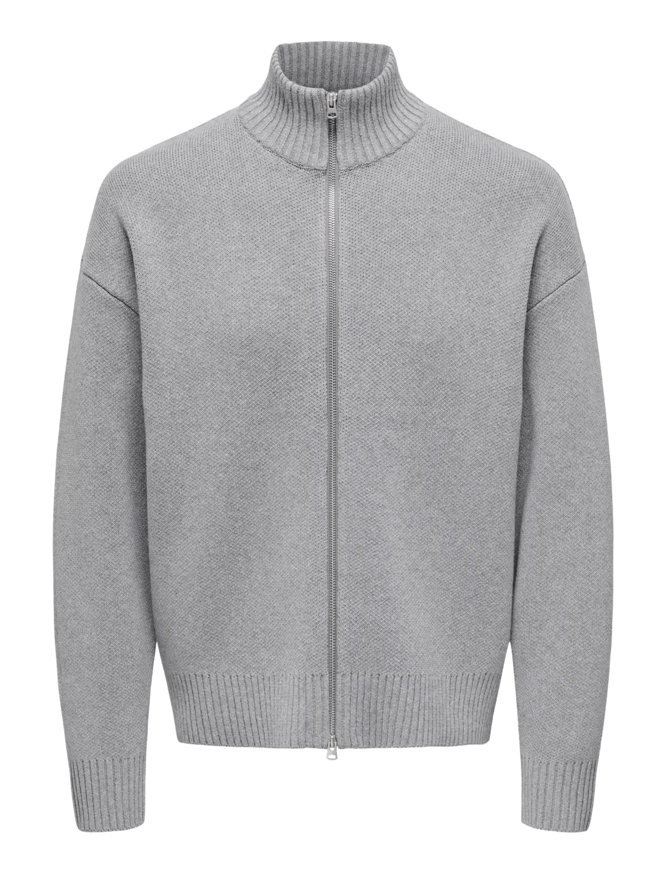 ONSBLAKE DS HIGH NECK CARDIGAN KNIT NOOS - MEDIUM GREY MELANGE