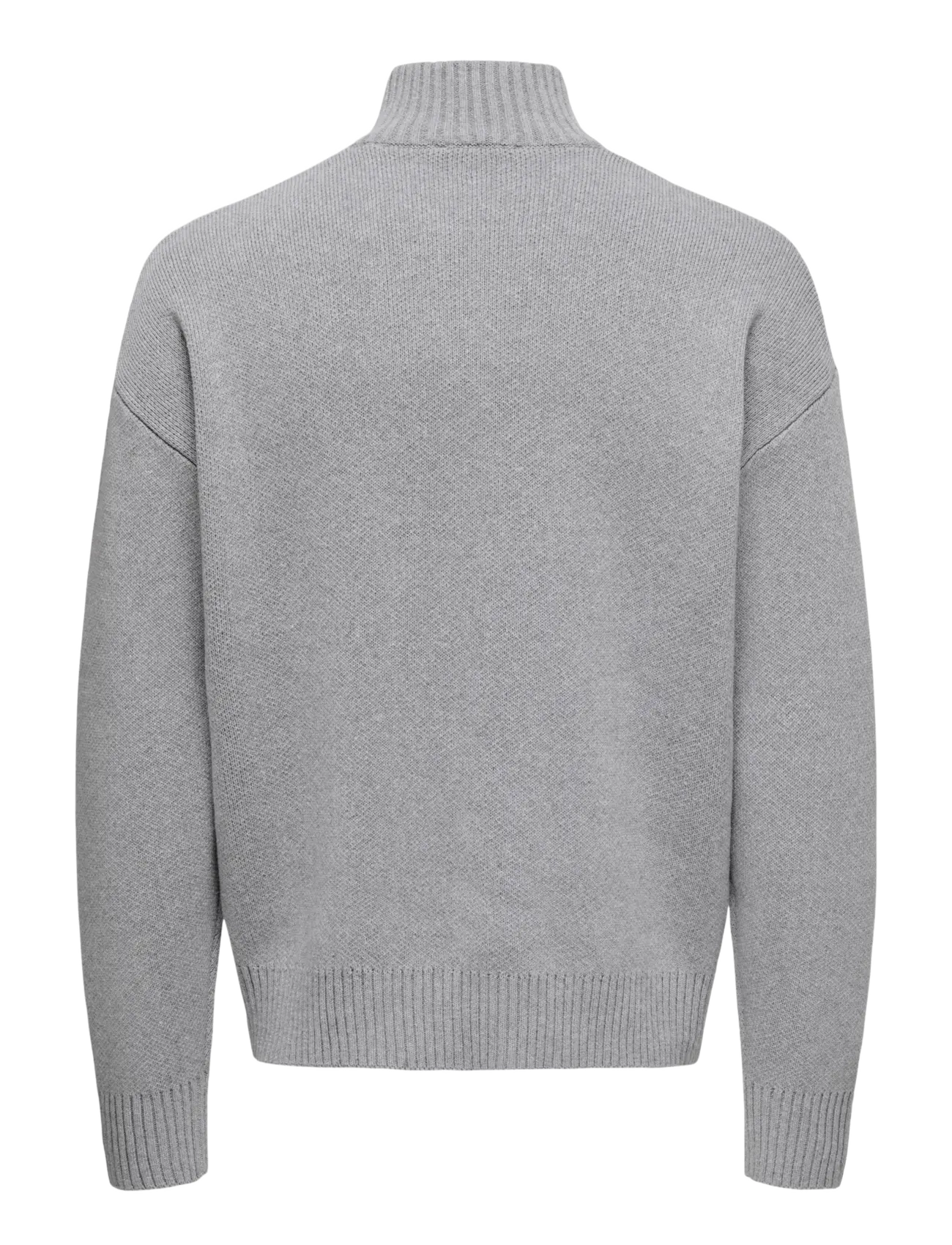 ONLY & SONS - ONSBLAKE DS HIGH NECK CARDIGAN KNIT NOOS - full zip strik - medium grey melange - 2