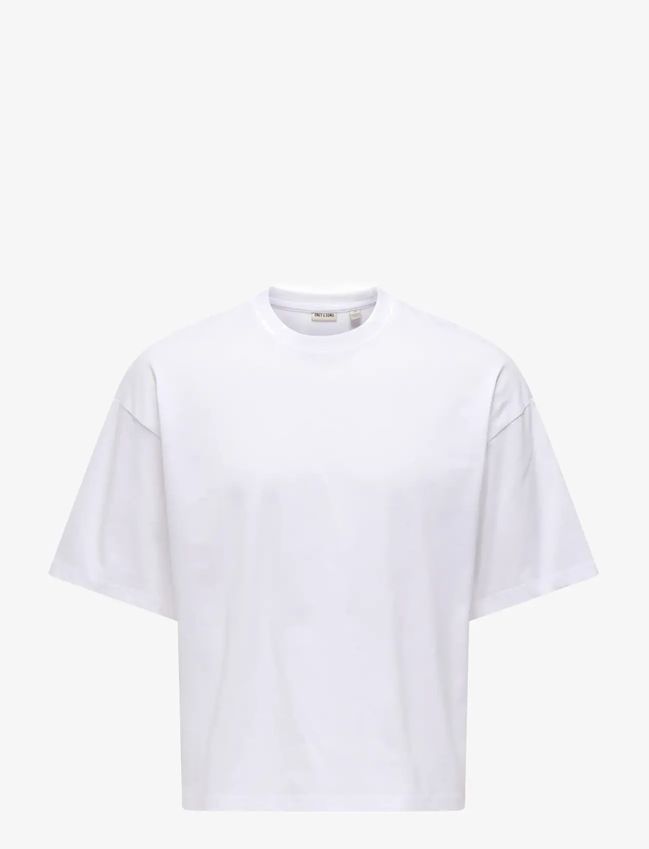 ONLY & SONS - ONSFRED RLX SS CROP TEE - kortärmade t-shirts - bright white - 1
