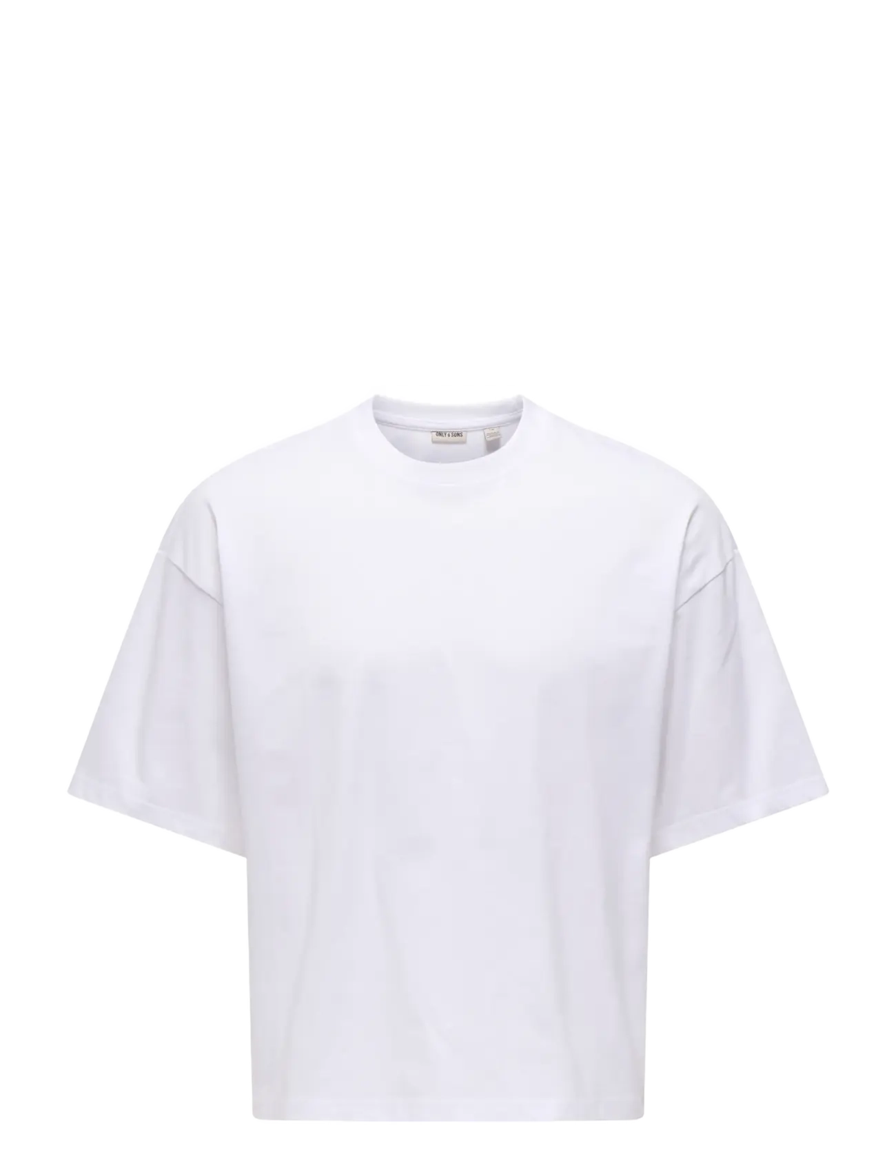 ONLY & SONS - ONSFRED RLX SS CROP TEE - lühikeste varrukatega t-särgid - bright white - 1