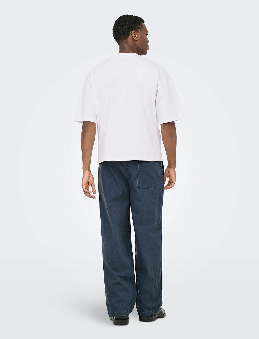 ONLY & SONS - ONSFRED RLX SS CROP TEE - lühikeste varrukatega t-särgid - bright white - 3