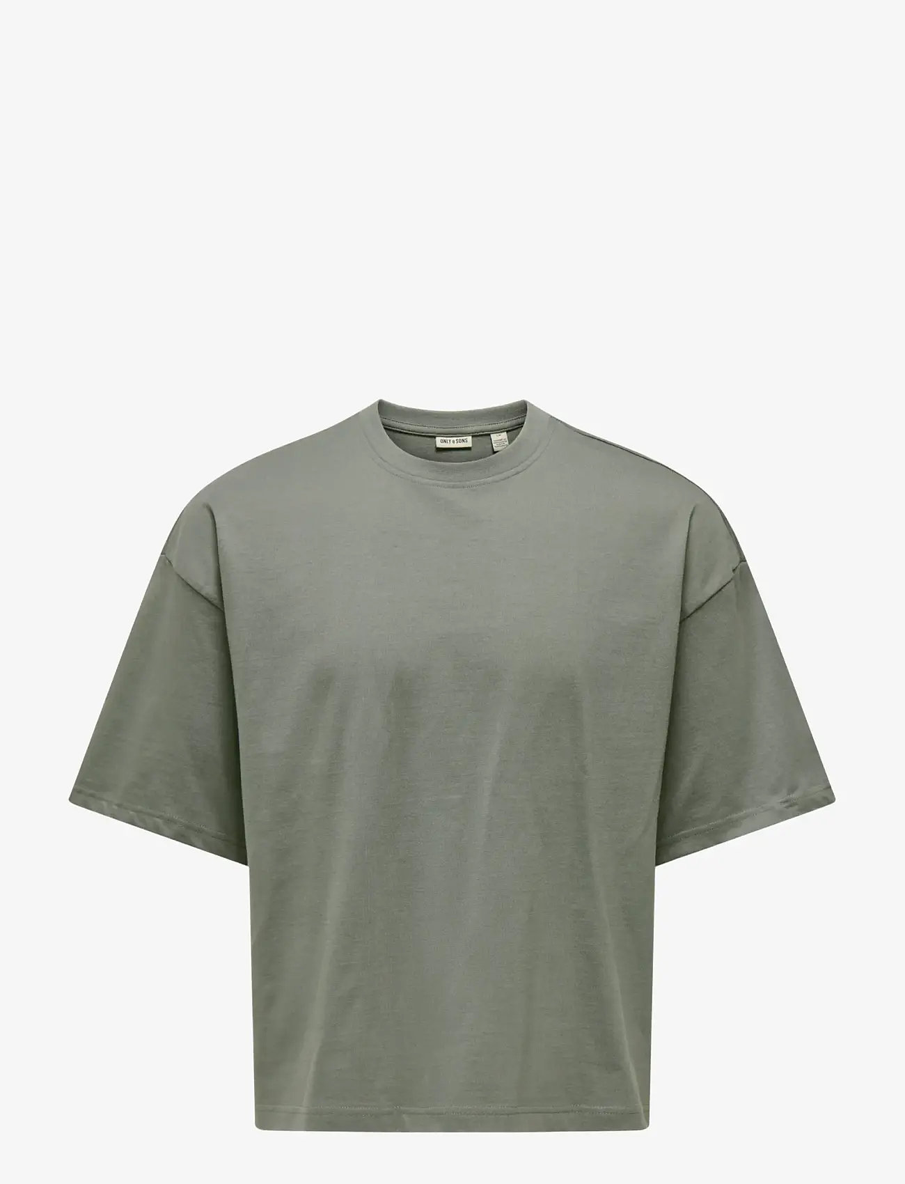 ONLY & SONS - ONSFRED RLX SS CROP TEE - kortærmede t-shirts - castor gray - 1