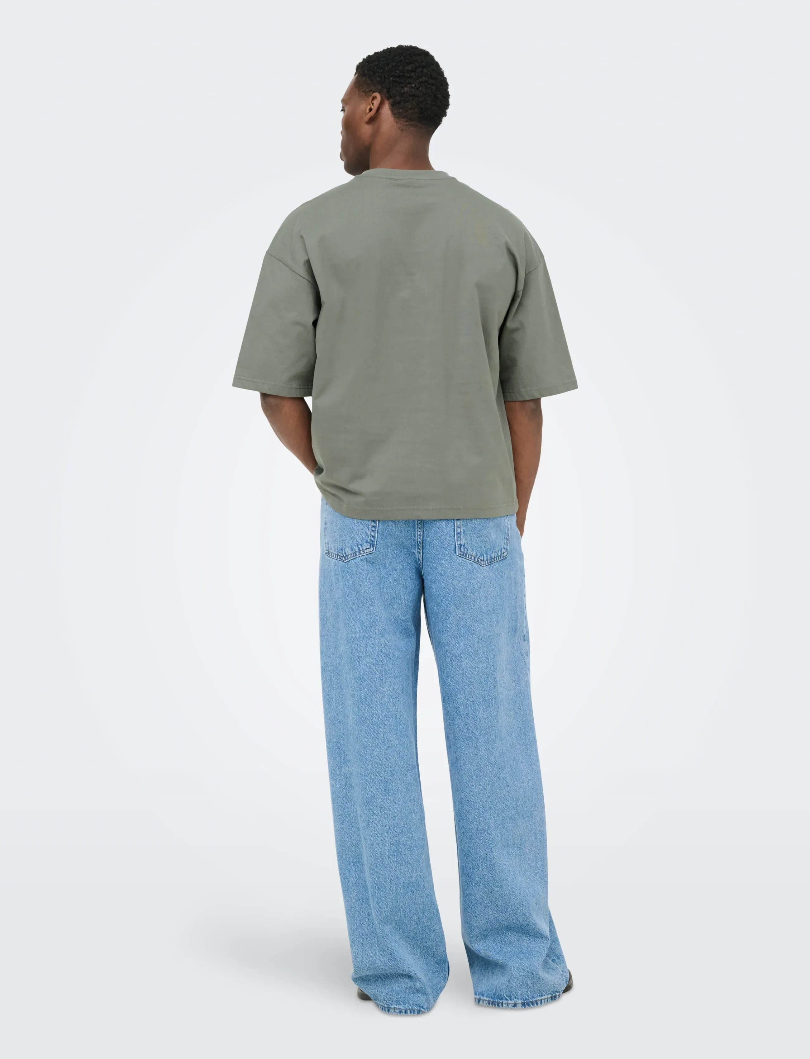 ONLY & SONS - ONSFRED RLX SS CROP TEE - kurzärmelig - castor gray - 3