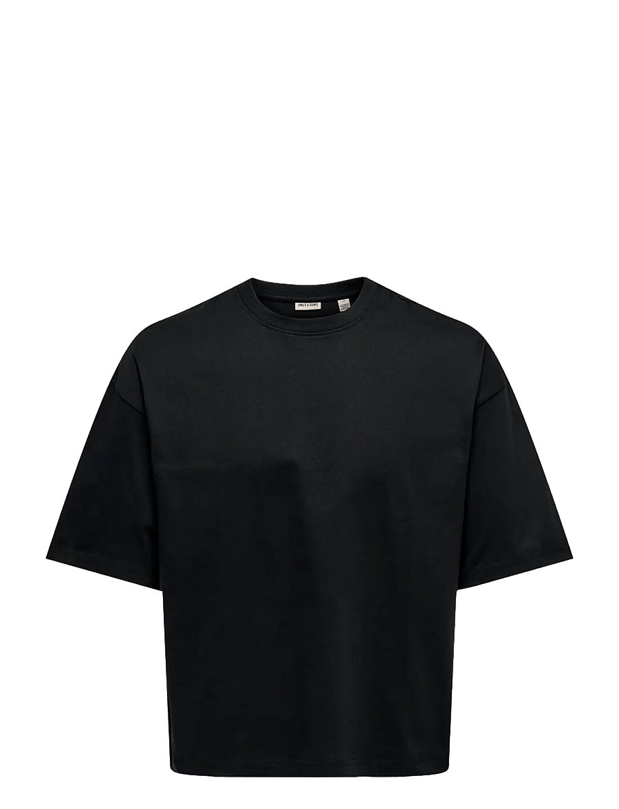 ONLY & SONS - ONSFRED RLX SS CROP TEE - kurzärmelige t-shirts - jet black - 0