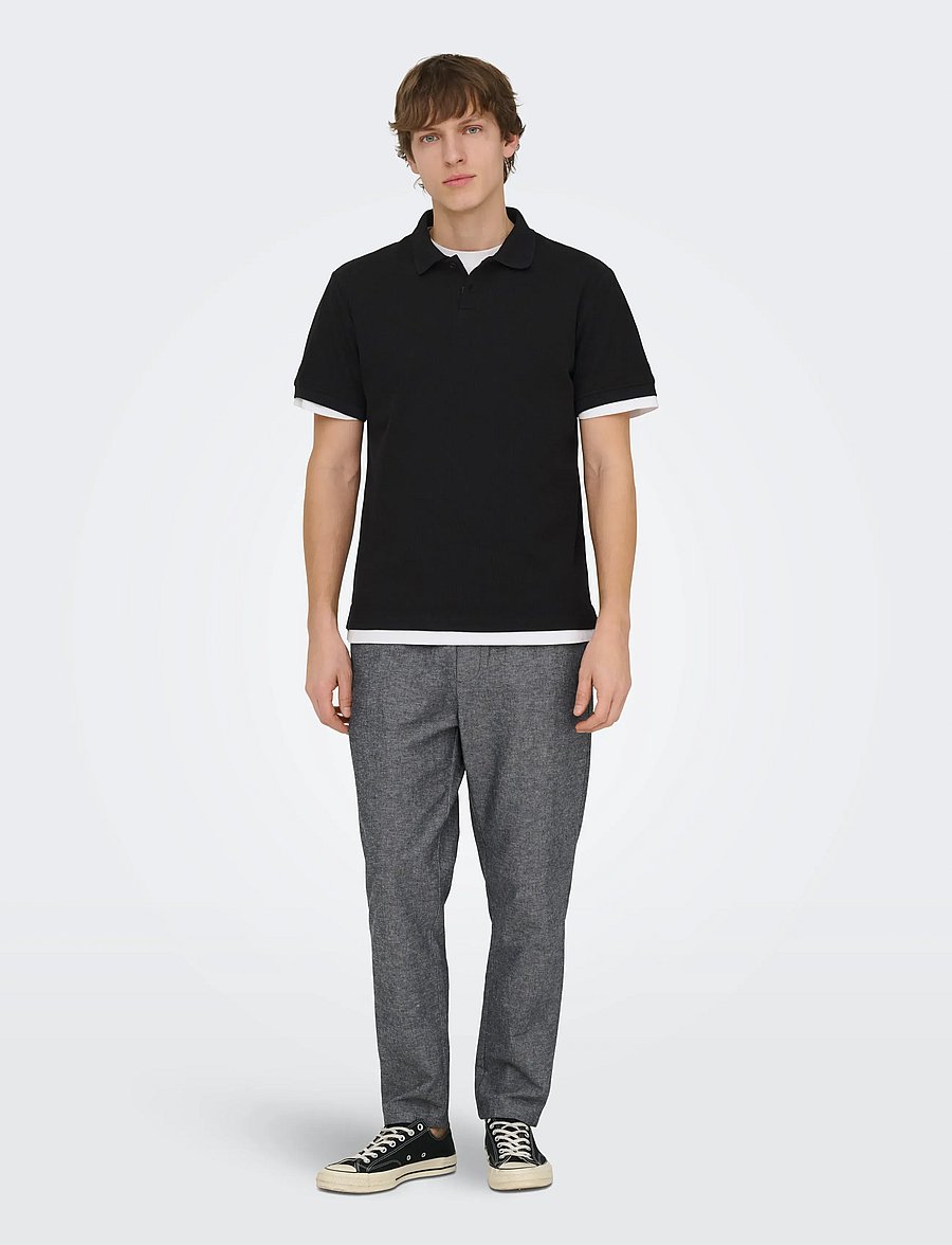 ONLY & SONS - ONSBEN REG SS POLO SHIRT NOOS - kortärmade pikéer - black - 4