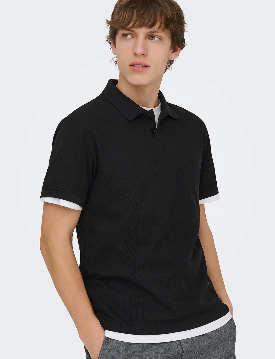 ONLY & SONS - ONSBEN REG SS POLO SHIRT NOOS - kortärmade pikéer - black - 5