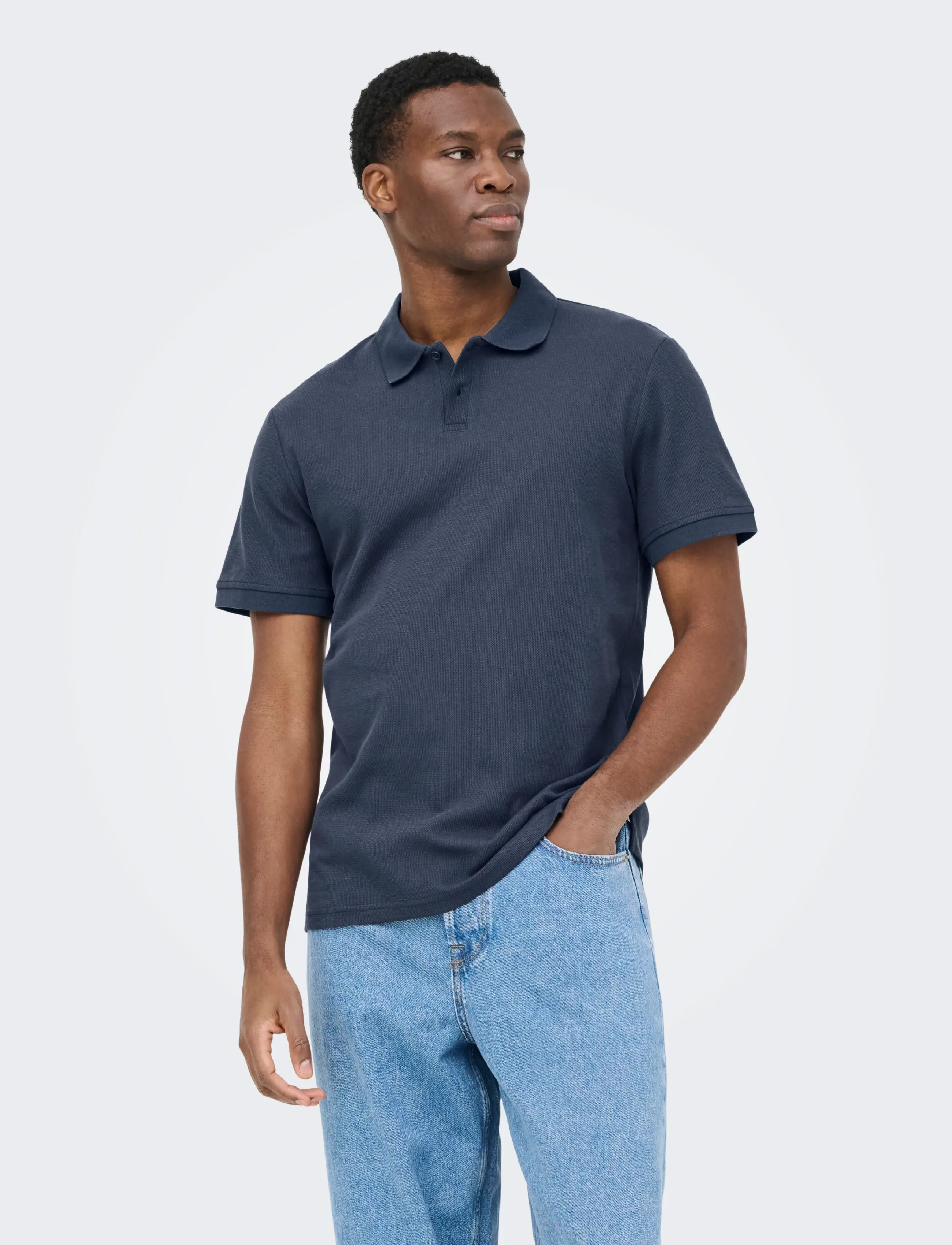 ONLY & SONS Onsben Reg Ss Polo Shirt Noos, M, Polos, Marineblau - Short-sleeved, Männerswear