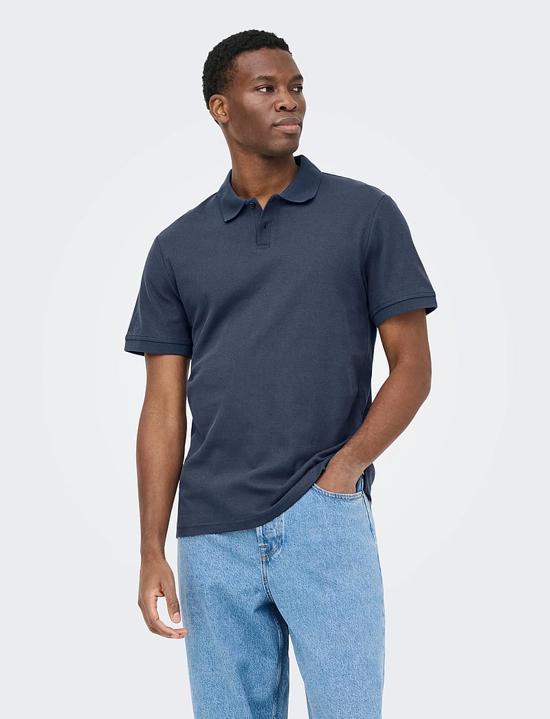 ONLY & SONS - ONSBEN REG SS POLO SHIRT NOOS - kortærmede poloer - blue nights - 0