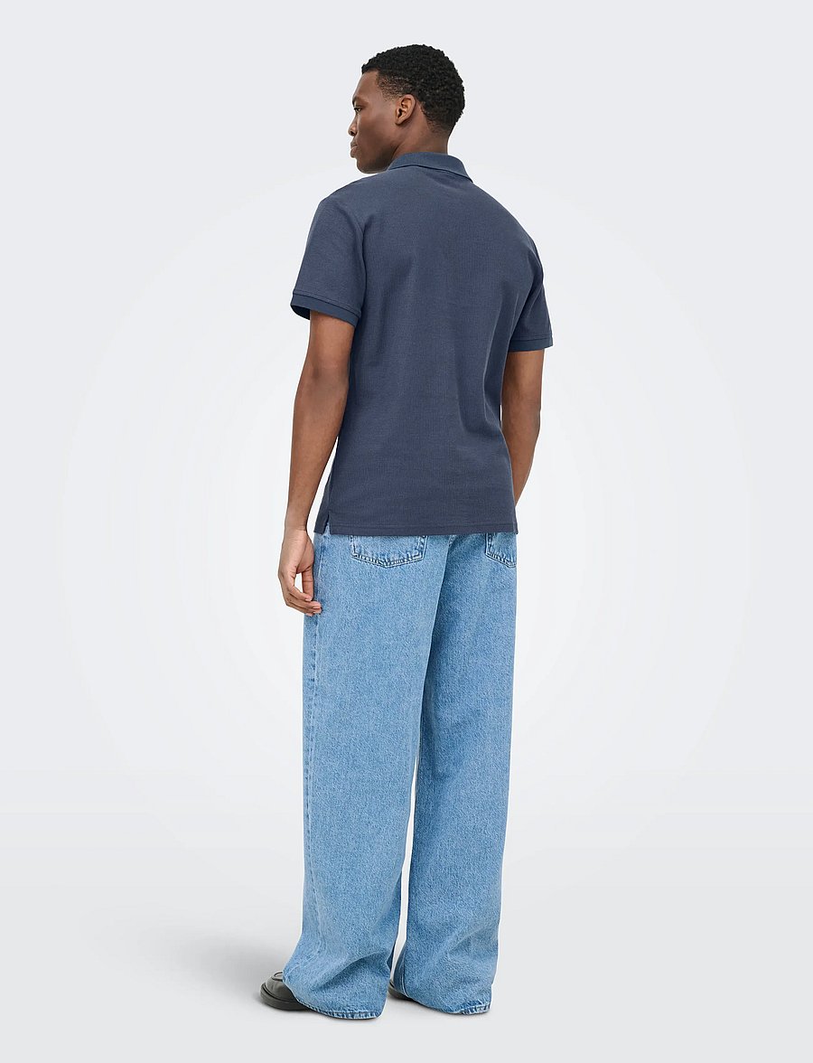 ONLY & SONS - ONSBEN REG SS POLO SHIRT NOOS - kortärmade pikéer - blue nights - 3