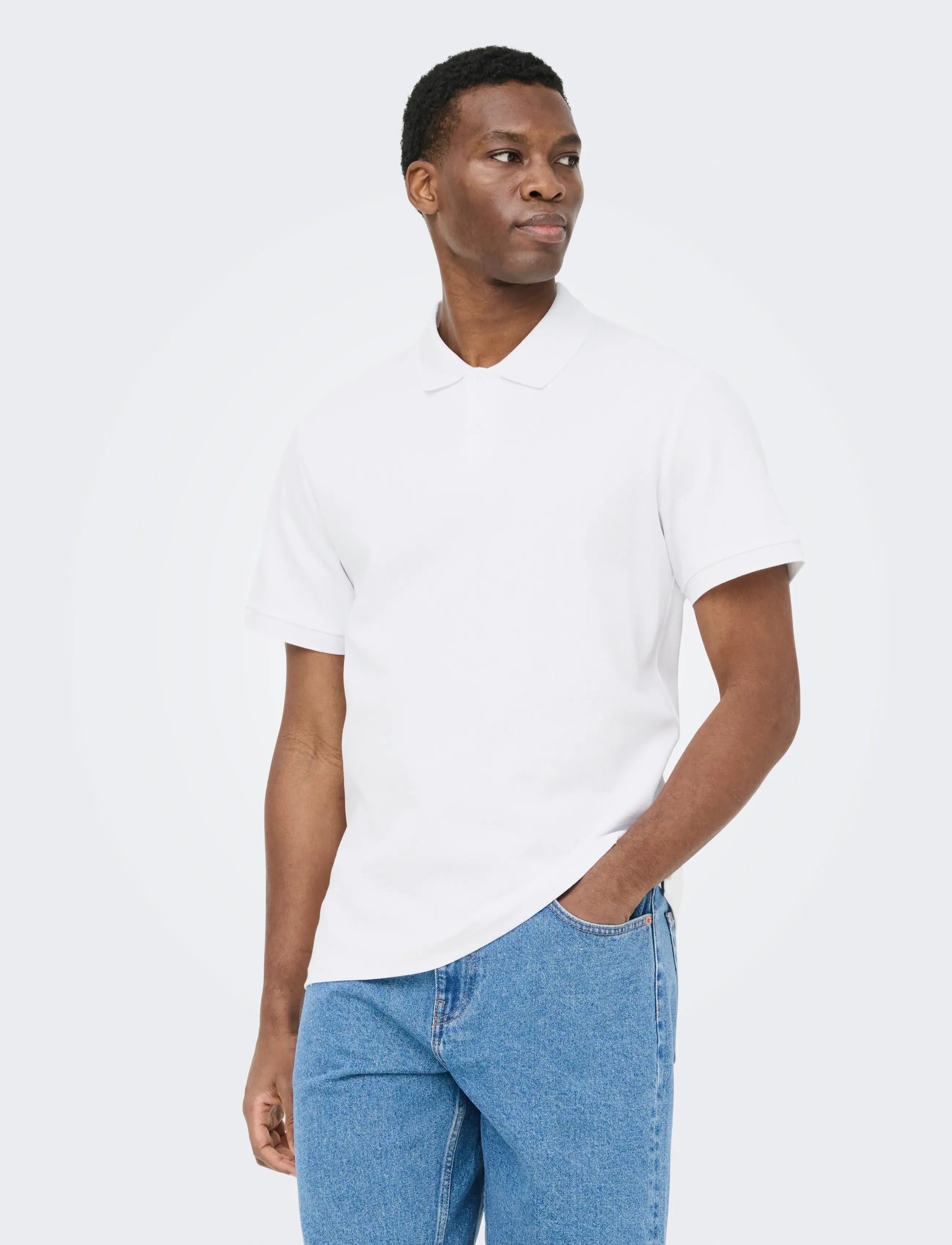ONLY & SONS Onsben Reg Ss Polo Shirt Noos, XS, Polos, Weiß - Short-sleeved, Männerswear