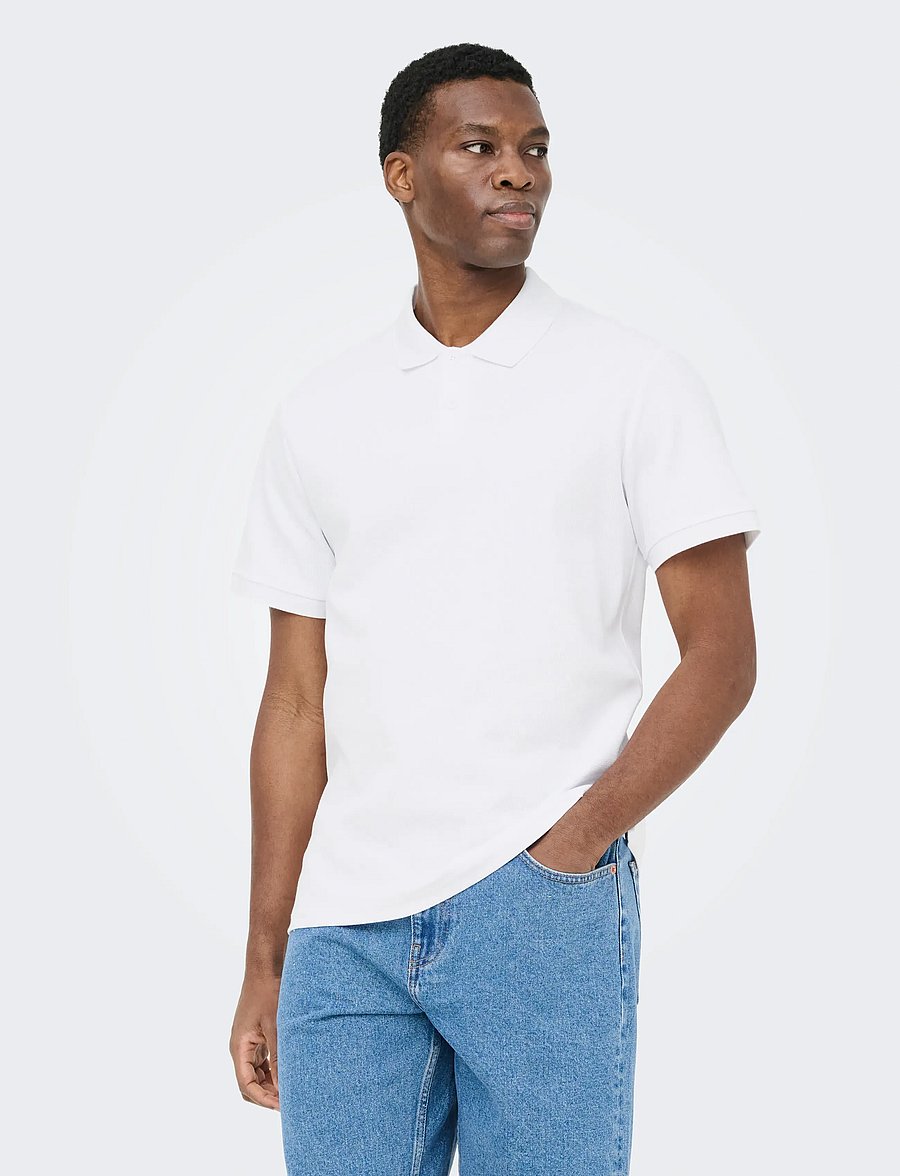 ONLY & SONS - ONSBEN REG SS POLO SHIRT NOOS - kortärmade pikéer - bright white - 0