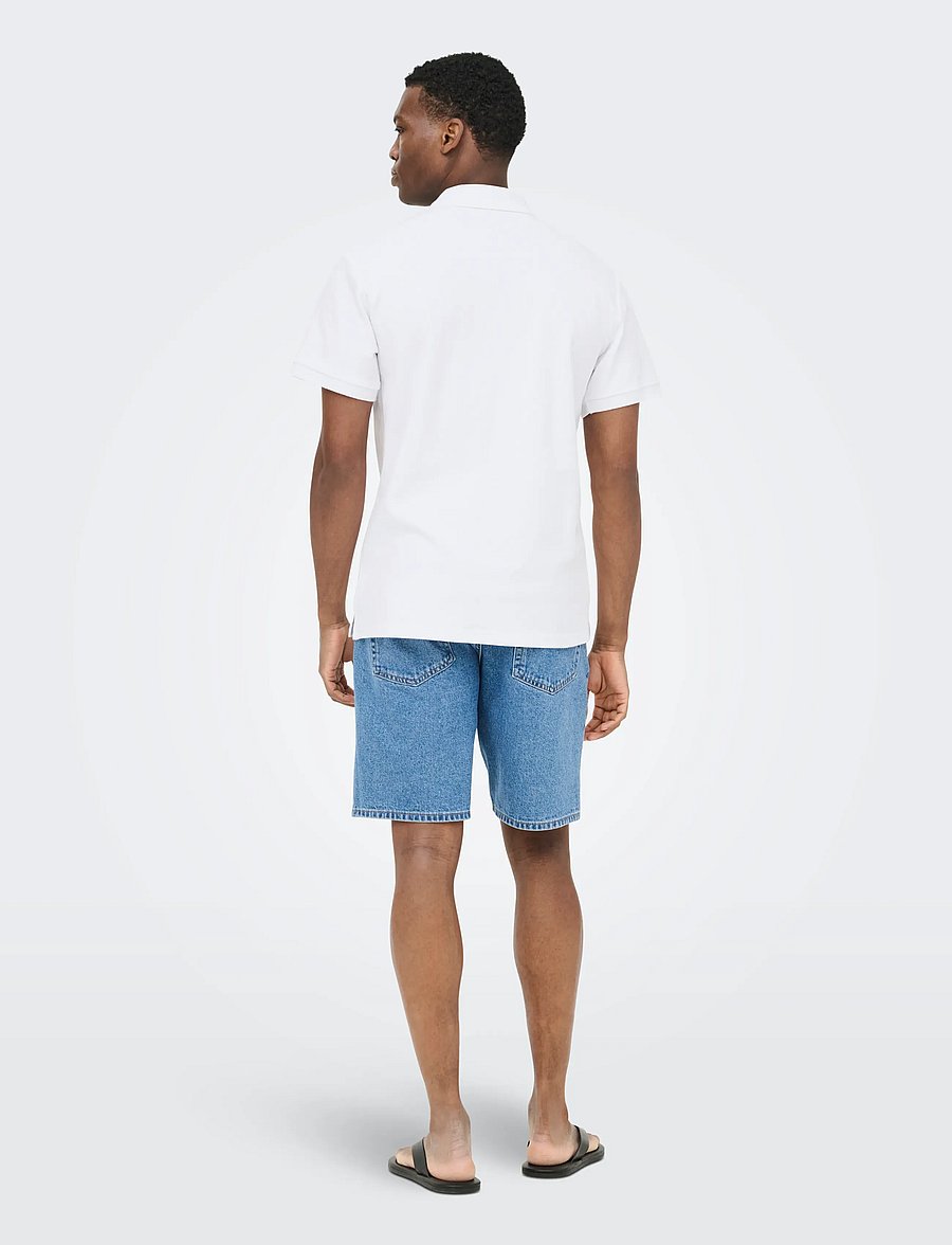 ONLY & SONS - ONSBEN REG SS POLO SHIRT NOOS - kortärmade pikéer - bright white - 3