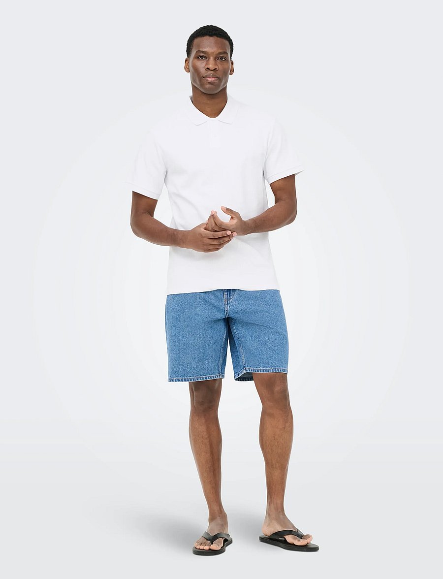 ONLY & SONS - ONSBEN REG SS POLO SHIRT NOOS - kortärmade pikéer - bright white - 4