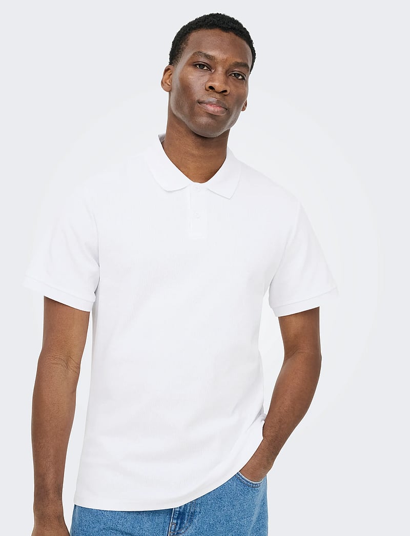 ONLY & SONS - ONSBEN REG SS POLO SHIRT NOOS - kortærmede poloer - bright white - 5