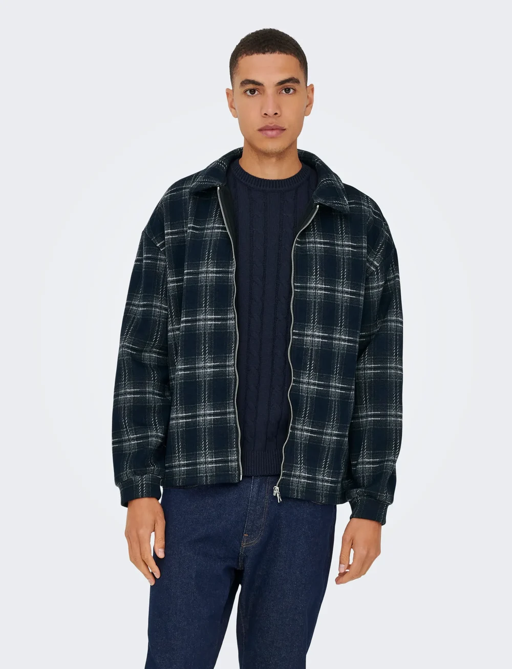ONLY & SONS - ONSHENDON LOOSE LS ZIP OVERSHIRT SWEAT - kollektioner - blue nights - 0