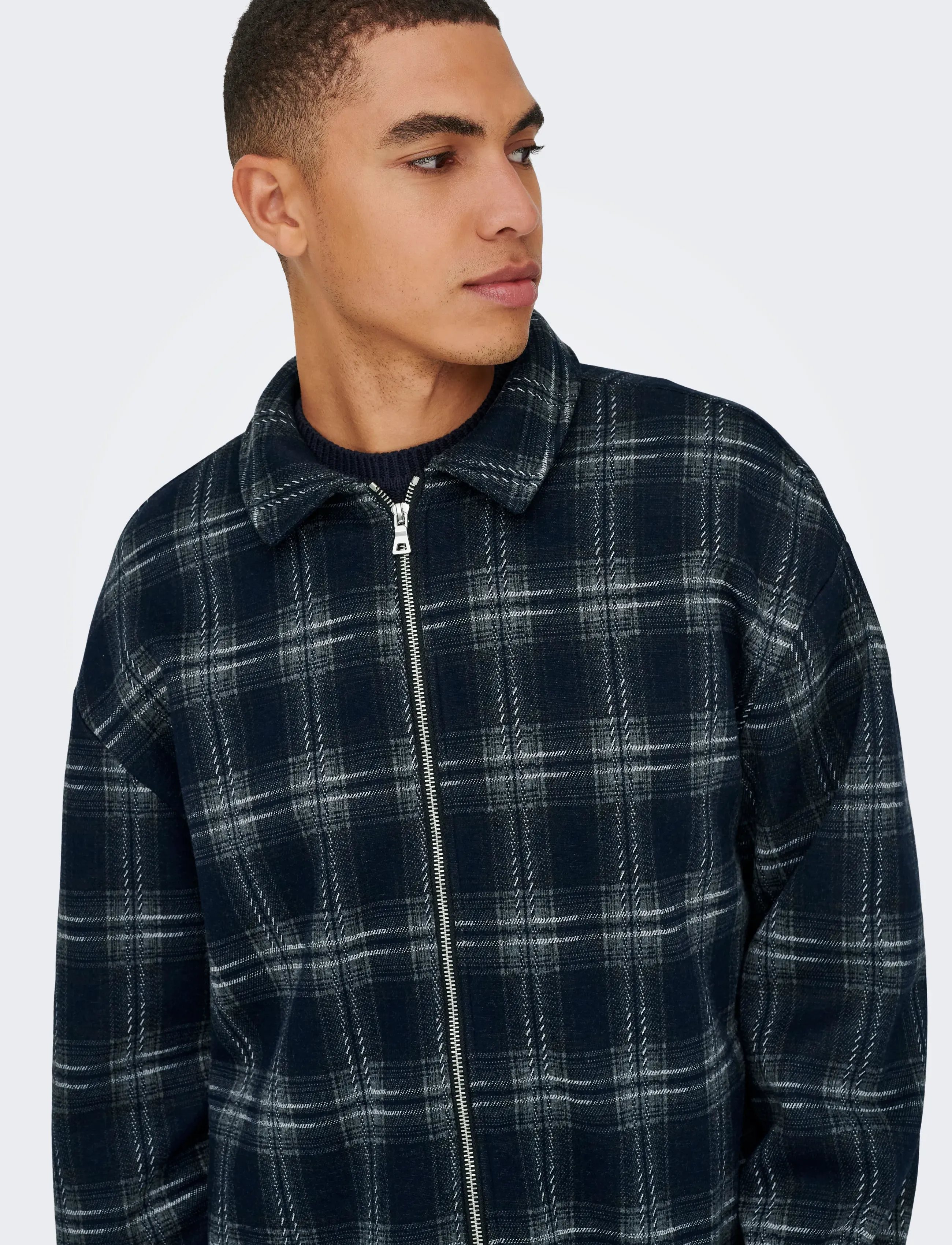 ONLY & SONS - ONSHENDON LOOSE LS ZIP OVERSHIRT SWEAT - kollektionen - blue nights - 5