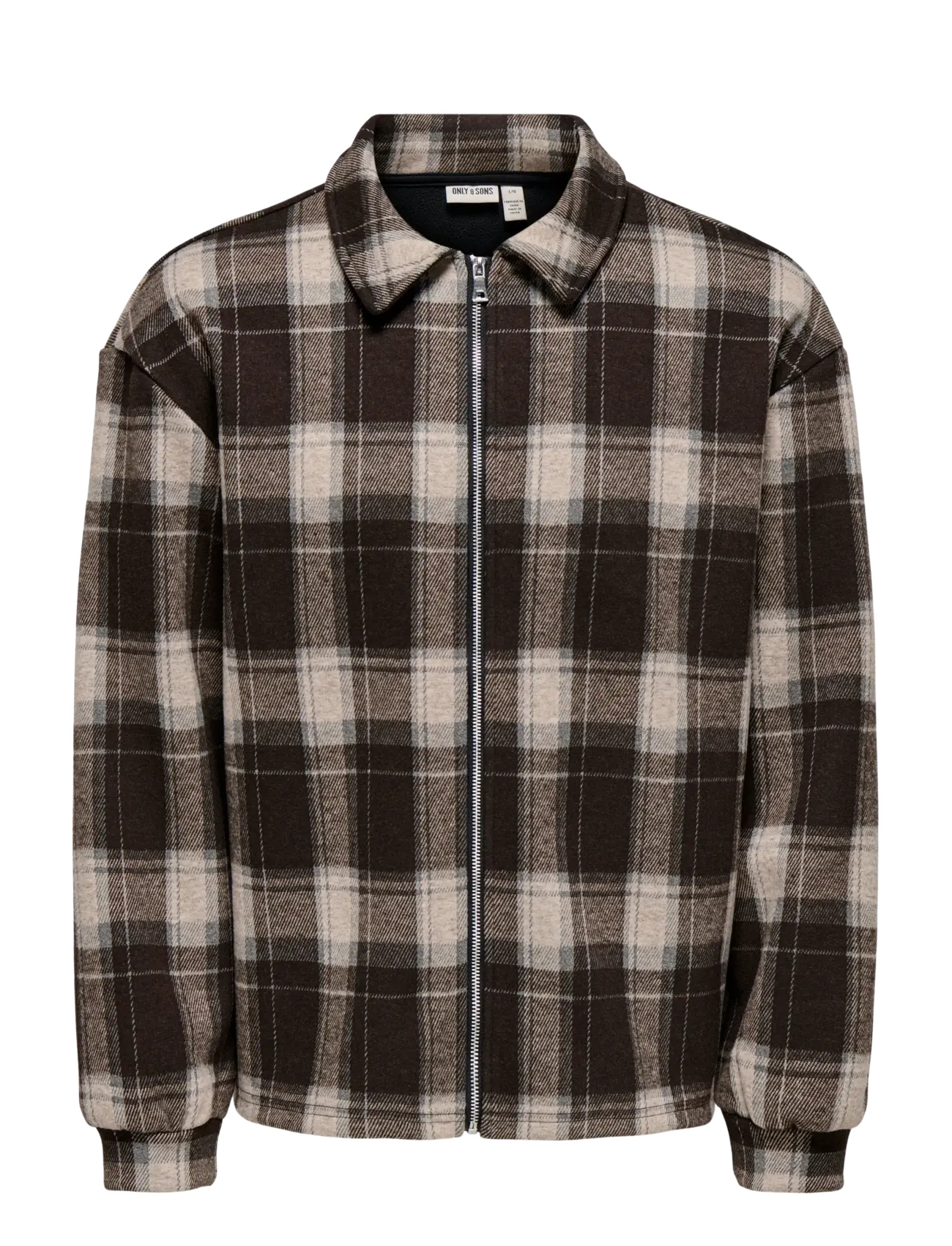 ONLY & SONS ONSHENDON LOOSE LS ZIP OVERSHIRT SWEAT - Deals - COFFEE BEAN / brown