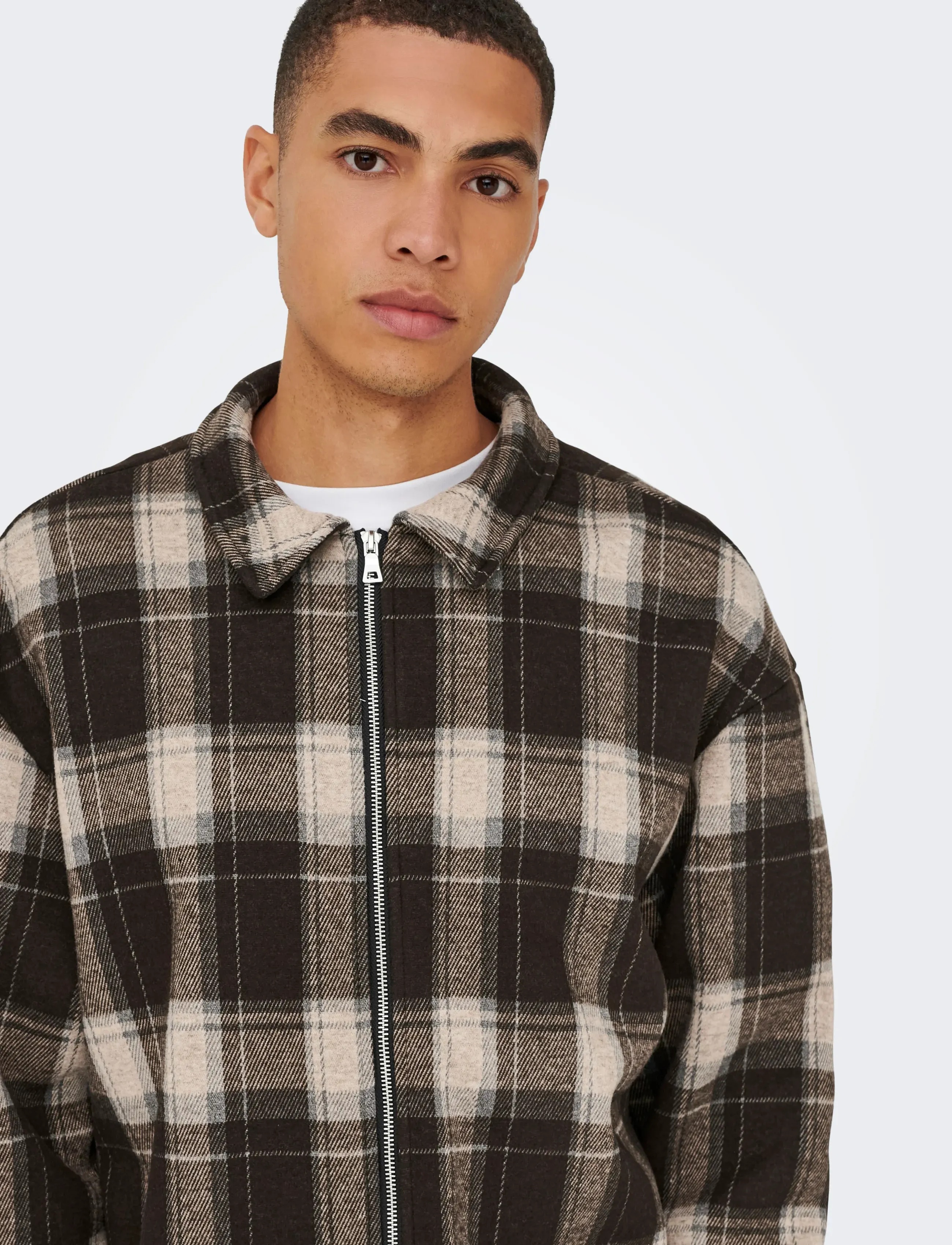 ONLY & SONS - ONSHENDON LOOSE LS ZIP OVERSHIRT SWEAT - mallistot - coffee bean - 4