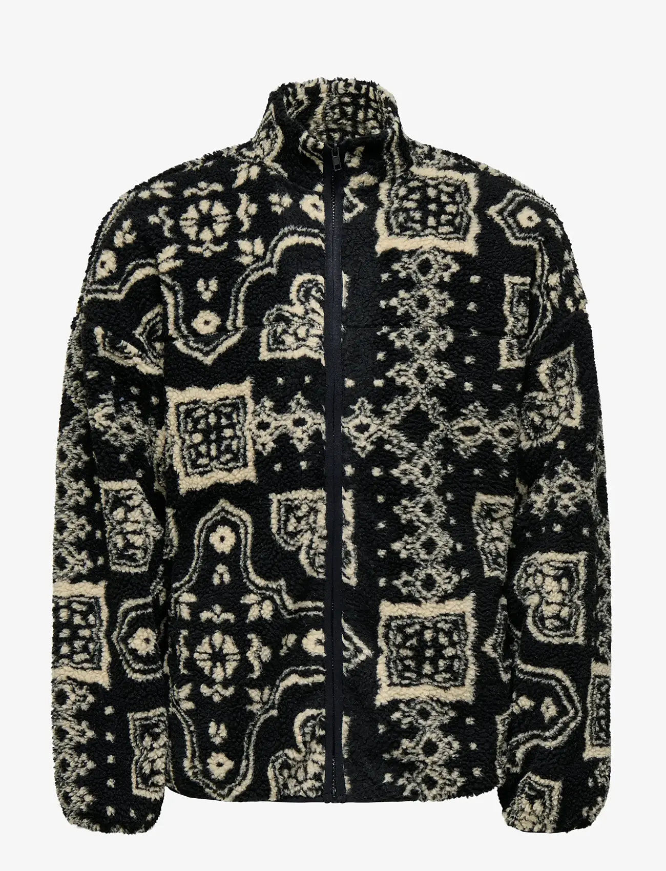 ONLY & SONS - ONSJAMES LIFE OVZ LS FLEECE AOP SWEAT - teddytröjor - jet black - 1