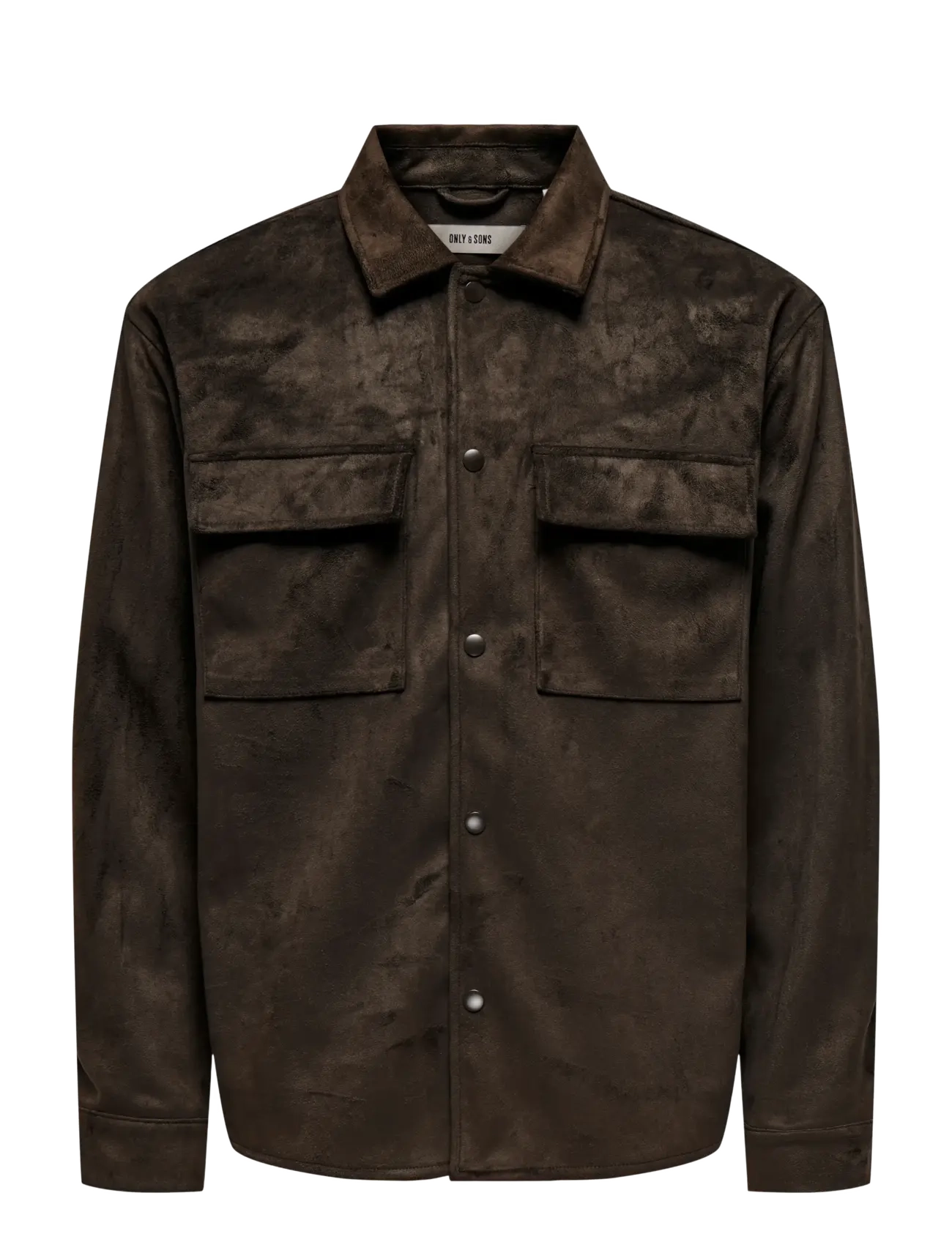 ONLY & SONS - ONSRAVI FAKE SUEDE SHACKET OTW - chocolate torte - 1