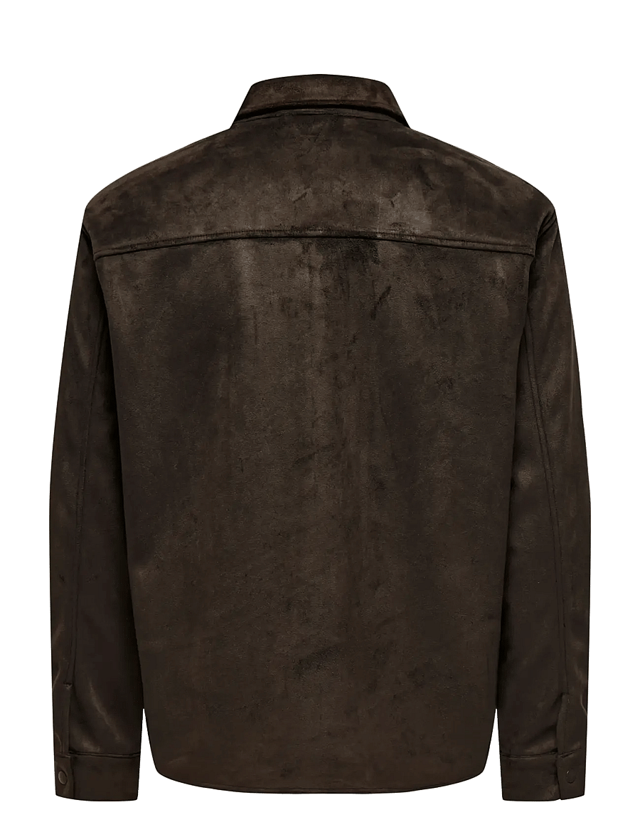 ONLY & SONS - ONSRAVI FAKE SUEDE SHACKET OTW - chocolate torte - 2