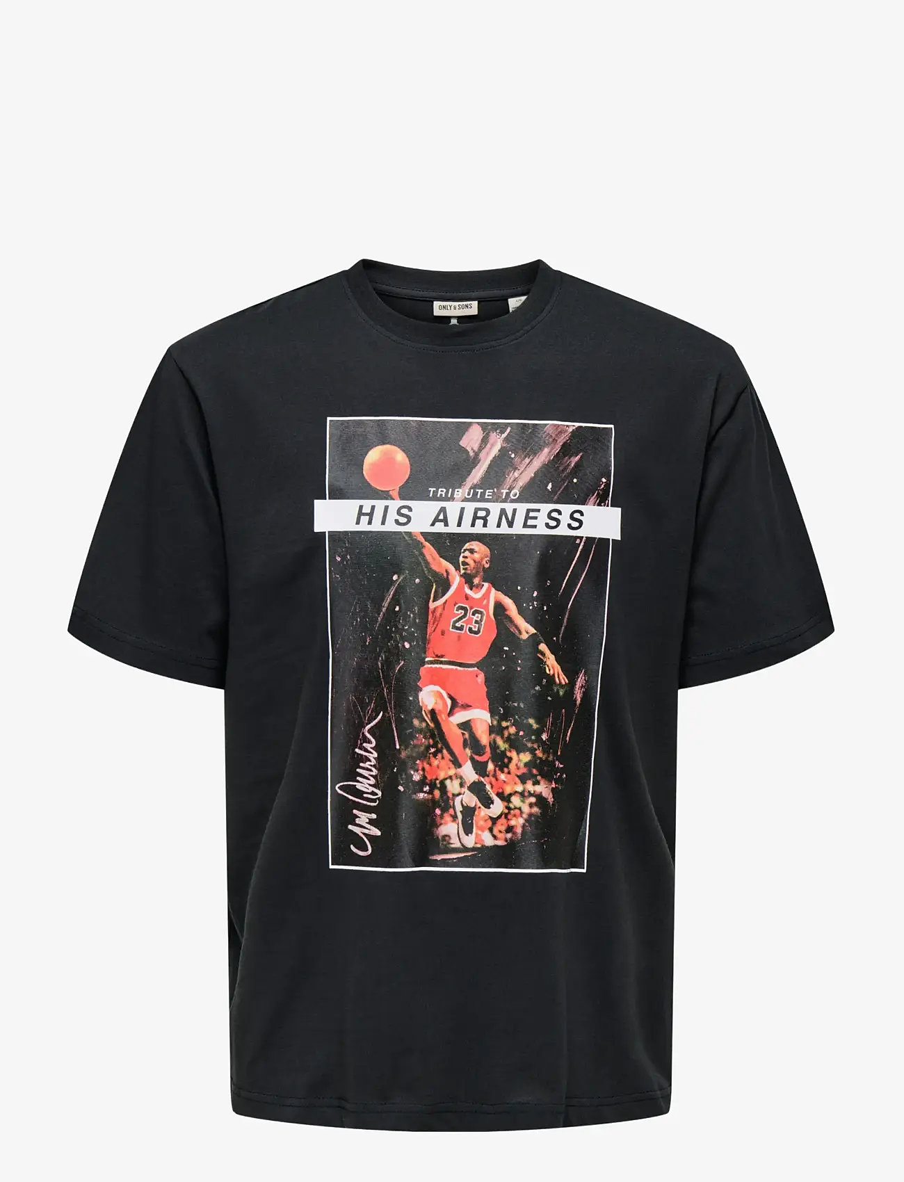 ONLY & SONS - ONSMICHAEL JORDAN RLX SS LIC TEE - efterårstøj - jet black - 0