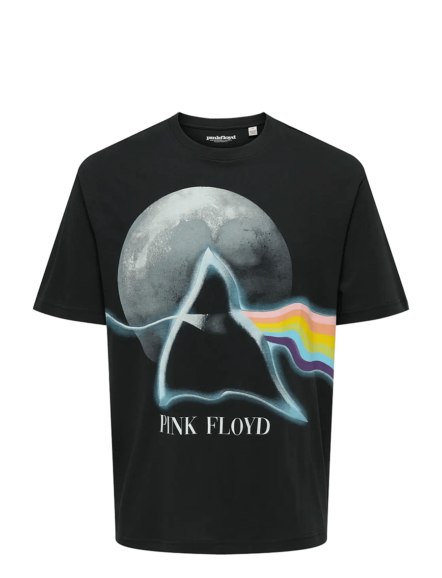 ONLY & SONS - ONSPINK FLOYD RLX SS LIC TEE - kortærmede t-shirts - jet black - 0