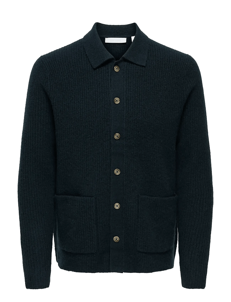 ONLY & SONS - ONSJET REG LS CARDIGAN KNIT FRML - kardiganid - dark sapphire - 0