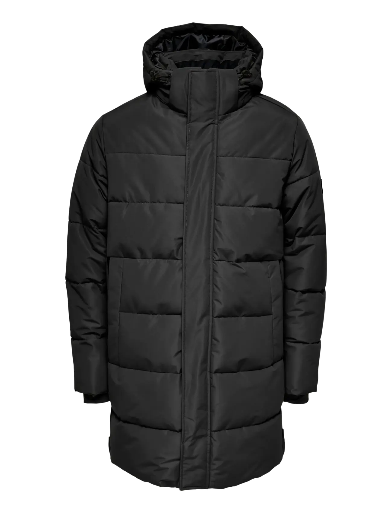 ONLY & SONS OSJCARL LIFE LONG QUILTED COAT OTW - Vinterjakker - BLACK / black