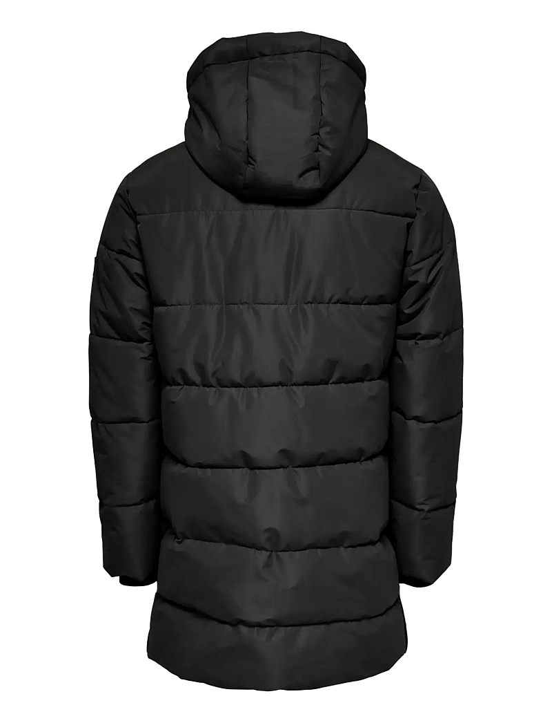 ONLY & SONS - OSJCARL LIFE LONG QUILTED COAT OTW - vinterjackor - black - 2
