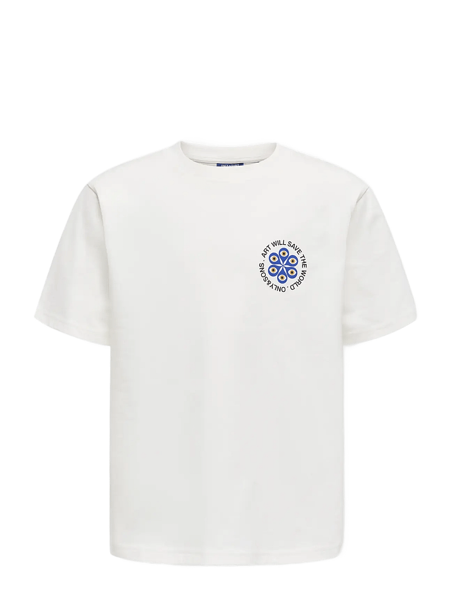 ONLY & SONS - OSJFRED CLAUDE RLX SS TEE JRS - kurzärmelige - cloud dancer - 0