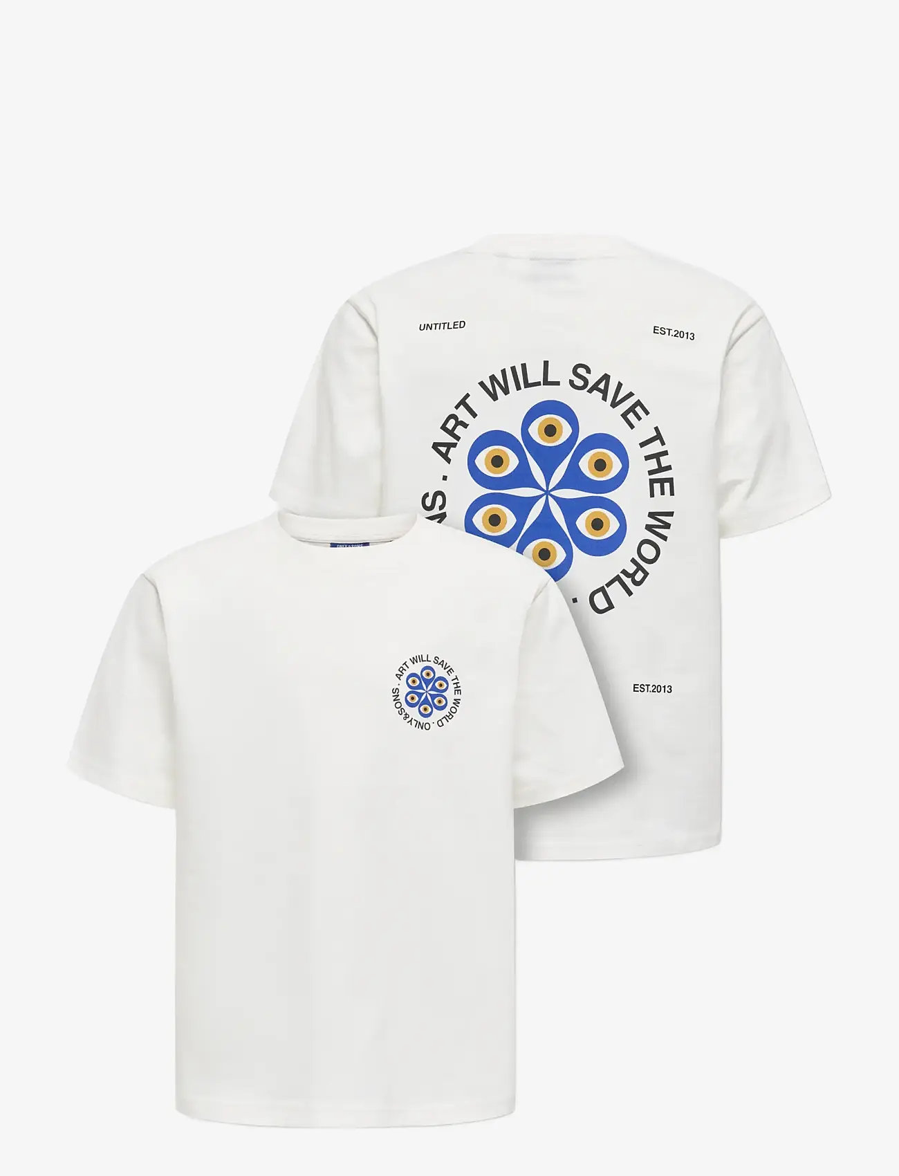 ONLY & SONS - OSJFRED CLAUDE RLX SS TEE JRS - kortærmede t-shirts - cloud dancer - 2