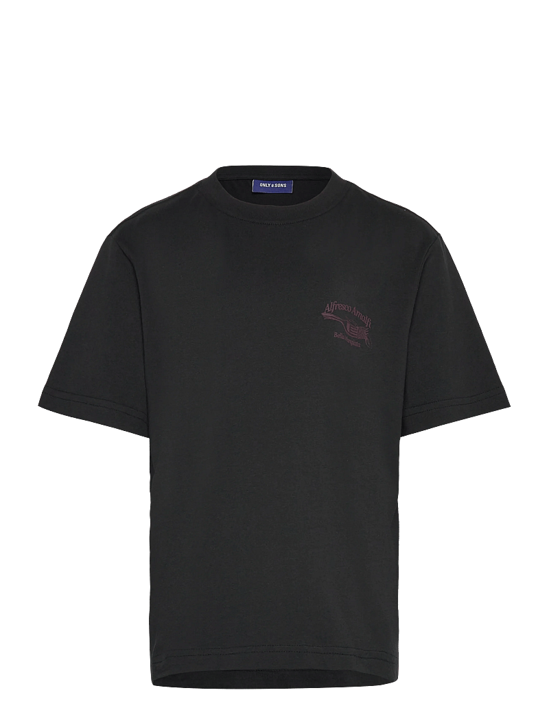 ONLY & SONS - OSJALFRESCO LIFE RLX SS TEE JRS - kortærmede t-shirts - black - 0