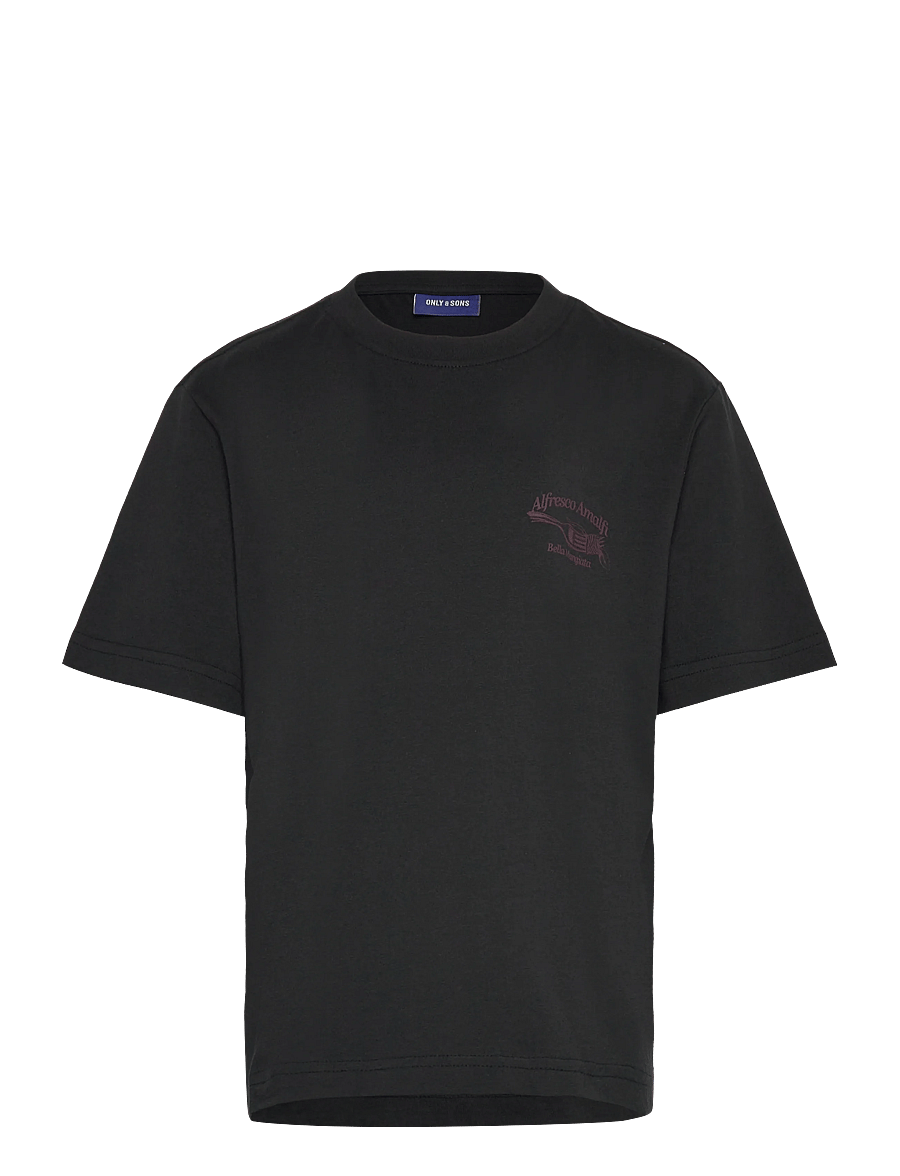 ONLY & SONS - OSJALFRESCO LIFE RLX SS TEE JRS - kortærmede t-shirts - black - 0