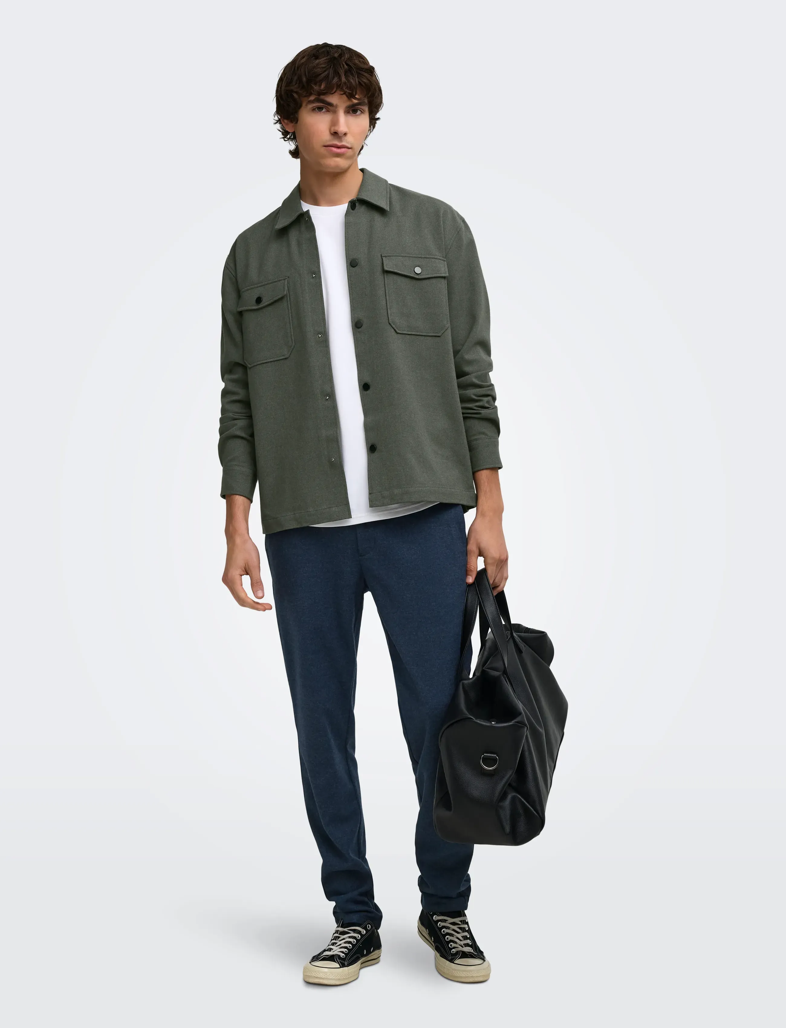 ONLY & SONS - ONSMARK BRUSHED 0353 OVERSHIRT NOOS - kollektioner - beluga - 4