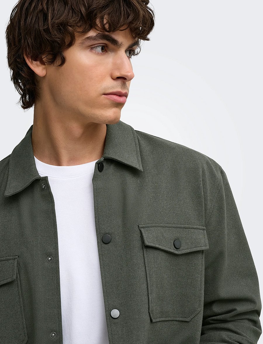 ONLY & SONS - ONSMARK BRUSHED 0353 OVERSHIRT NOOS - kollektioner - beluga - 5