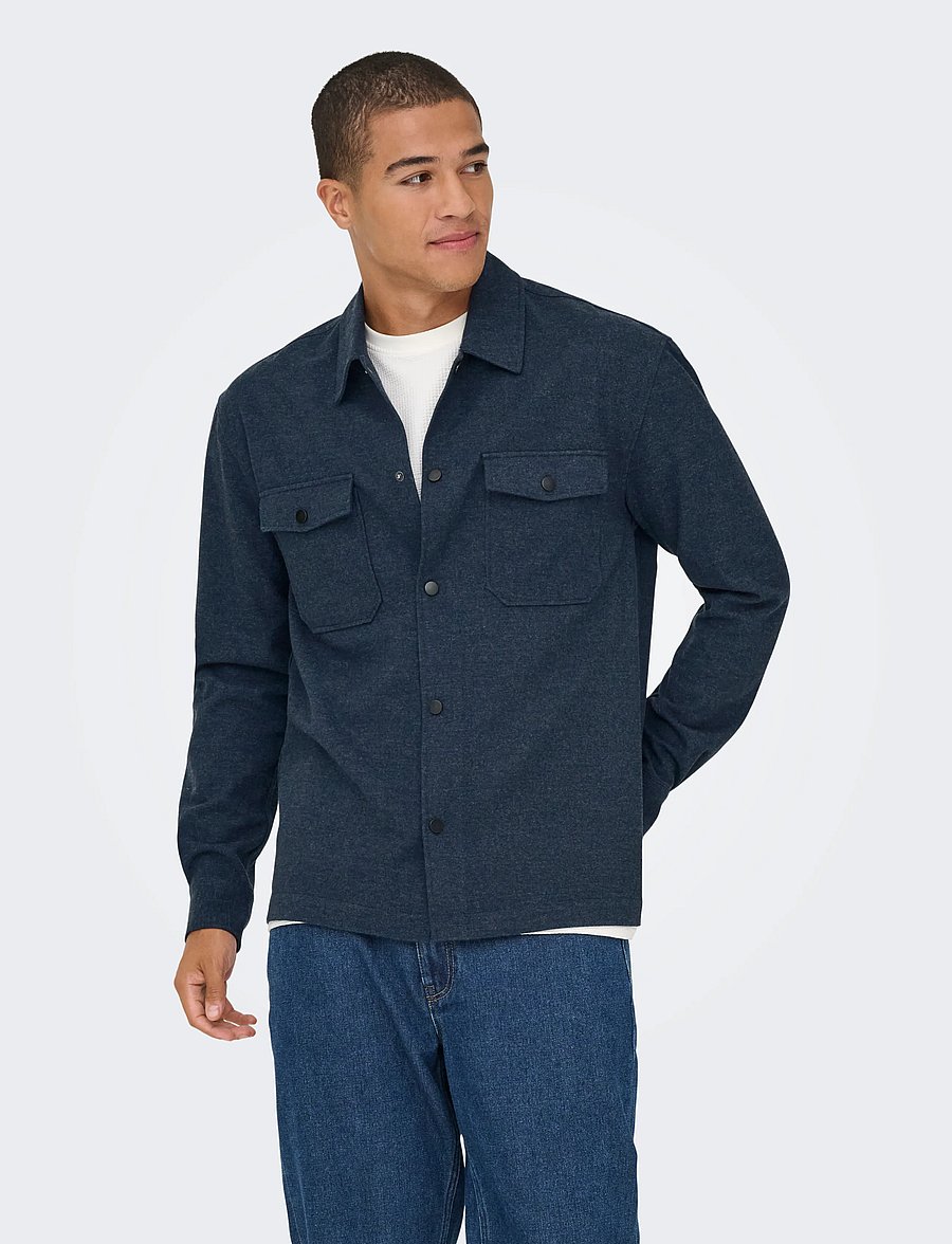 ONLY & SONS - ONSMARK BRUSHED 0353 OVERSHIRT NOOS - Überhemden - blue nights - 0