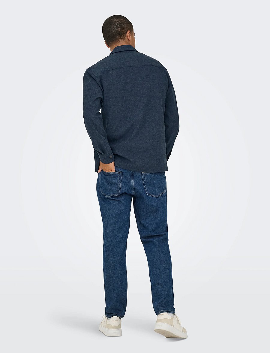 ONLY & SONS - ONSMARK BRUSHED 0353 OVERSHIRT NOOS - Überhemden - blue nights - 3