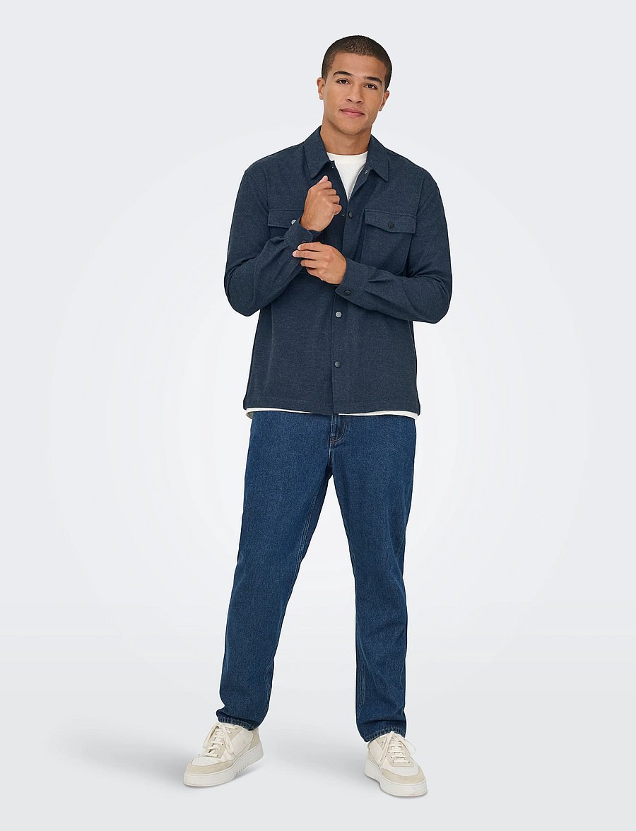 ONLY & SONS - ONSMARK BRUSHED 0353 OVERSHIRT NOOS - Überhemden - blue nights - 4