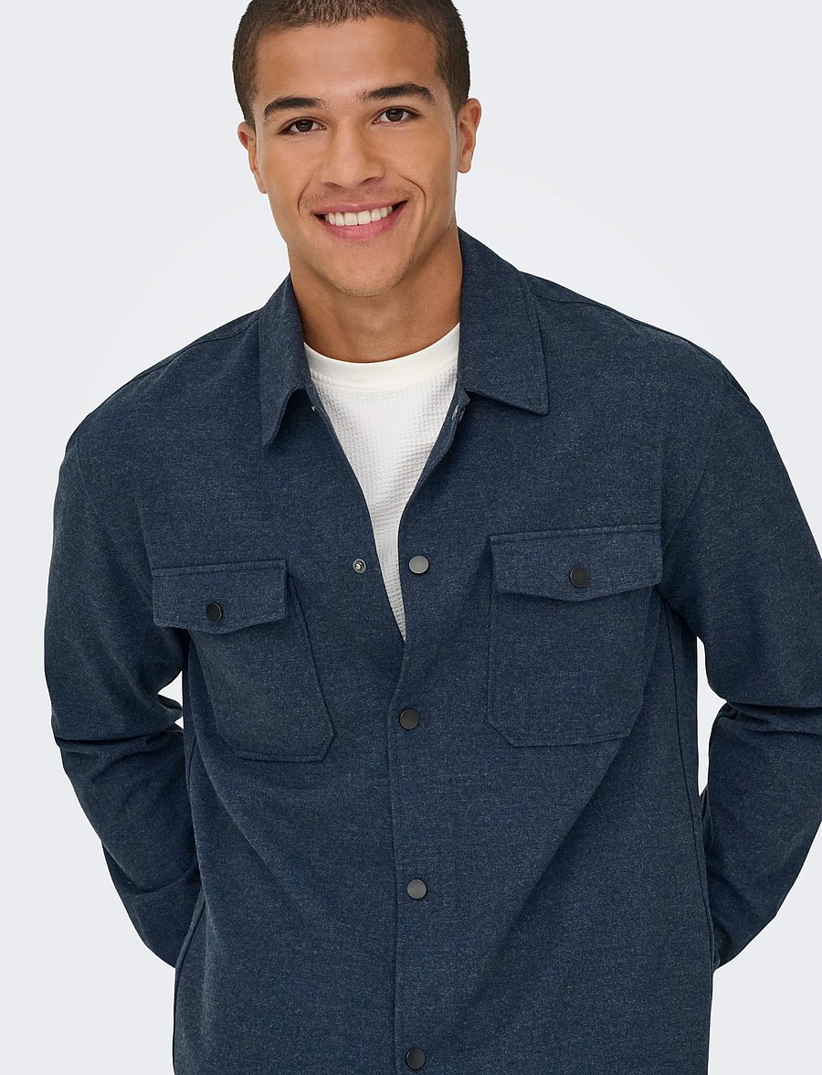 ONLY & SONS - ONSMARK BRUSHED 0353 OVERSHIRT NOOS - Überhemden - blue nights - 5