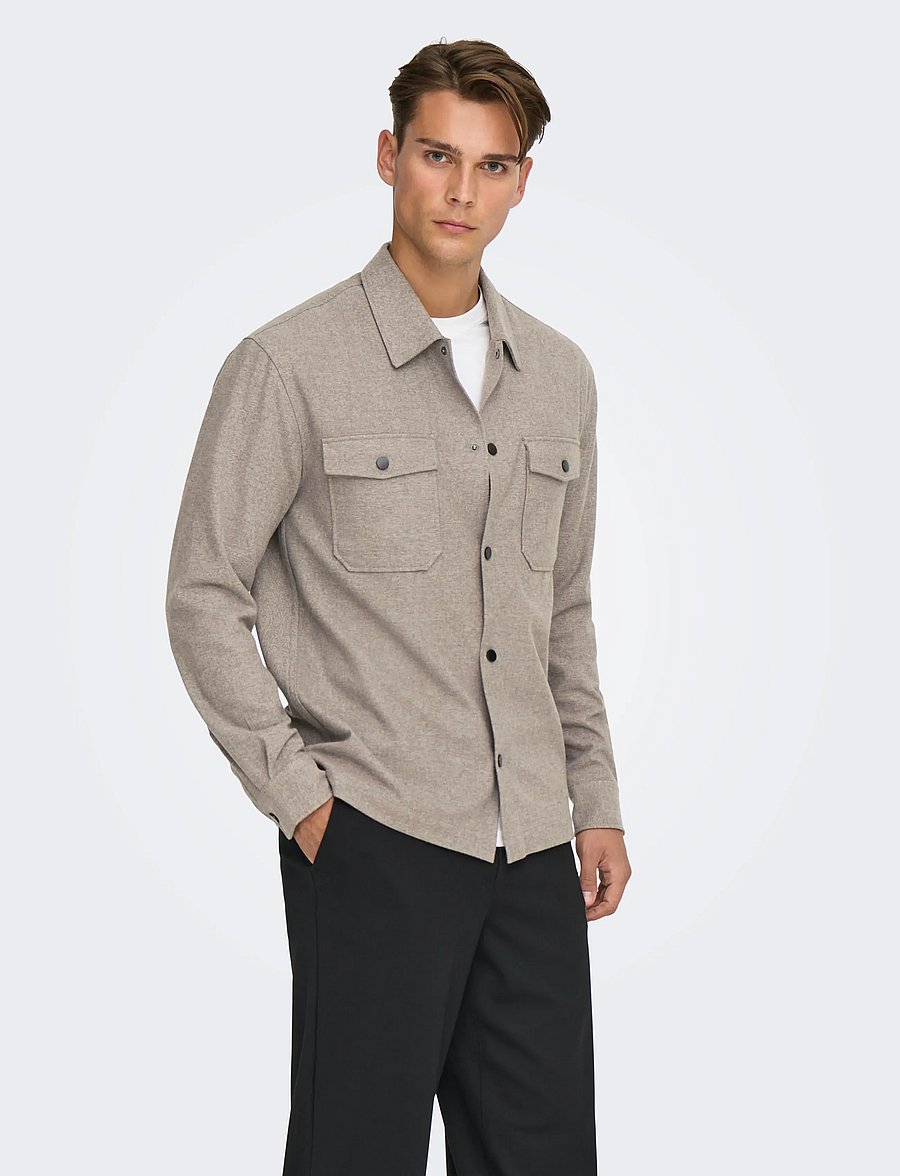 ONLY & SONS - ONSMARK BRUSHED 0353 OVERSHIRT NOOS - Überhemden - falcon - 0