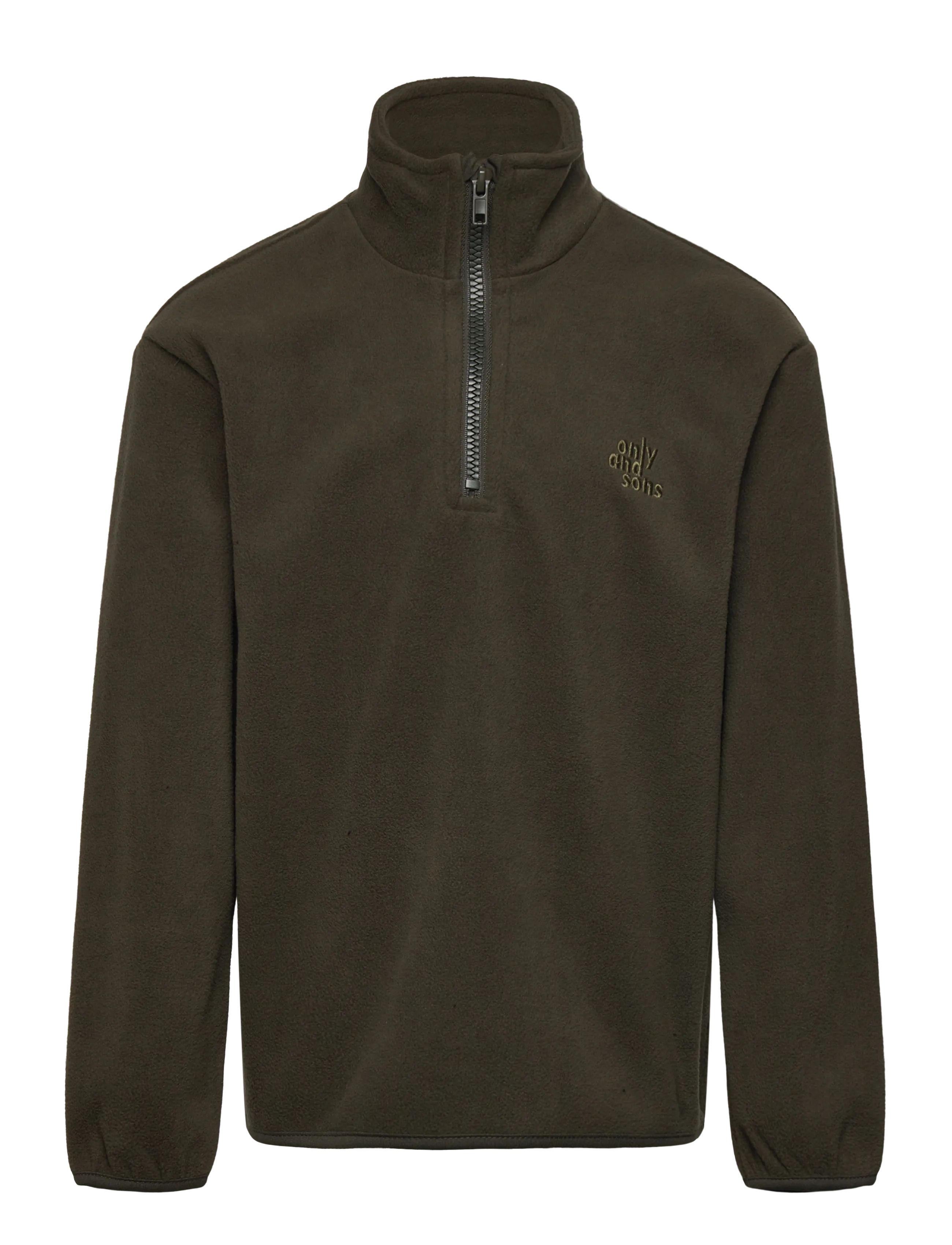 ONLY & SONS OSJJENS LS FLEECE HALF ZIP SWT - ONLY & SONS - ROSIN / khaki/green