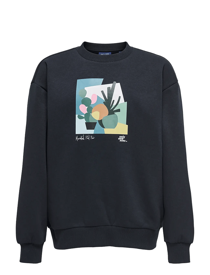ONLY & SONS - OSJBEAUFORT CREW NECK RLX SWT - sweatshirts - black - 1