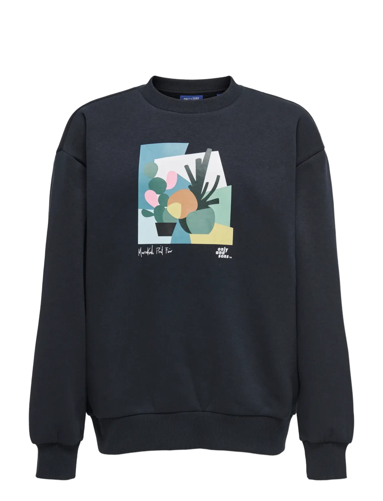 ONLY & SONS OSJBEAUFORT CREW NECK RLX SWT - Overdele - BLACK / black