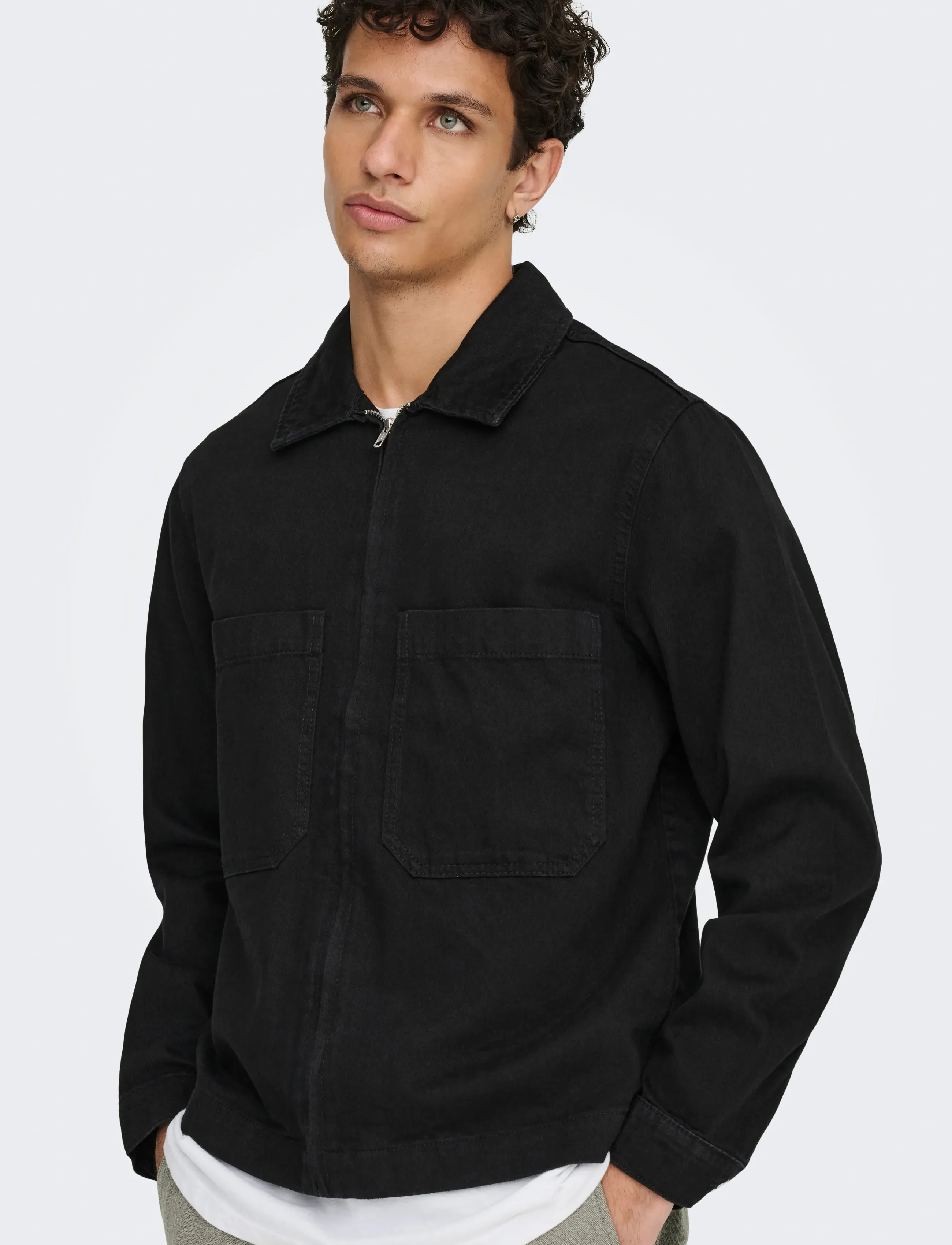 ONLY & SONS - ONSCASSEL 6039 PIM BOX DNM JACKET NOOS - forede denimjakker - black denim - 5