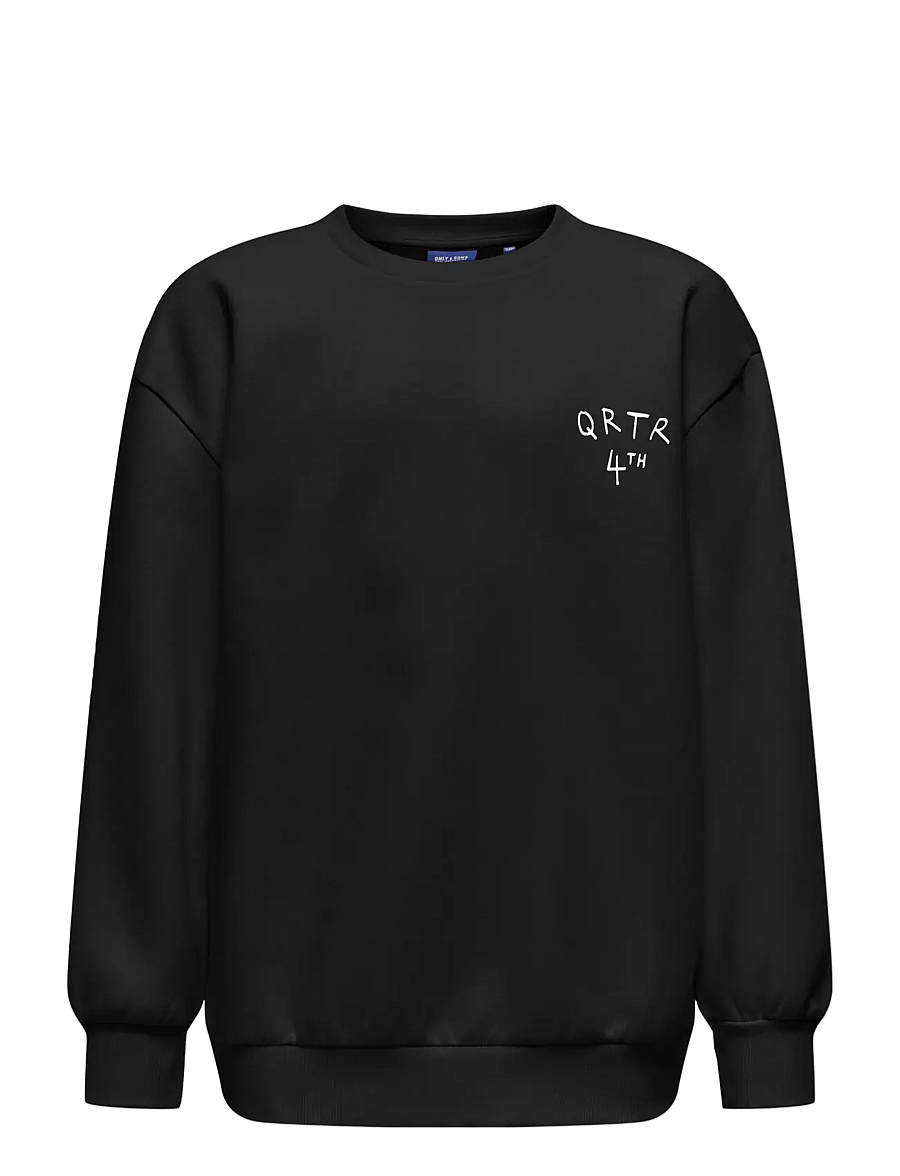 ONLY & SONS - OSJKYRIE OVERSIZE LS SWT NOOS - sweatshirts - black - 0