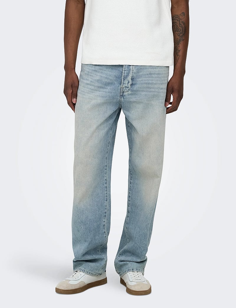 ONLY & SONS - ONSFADE LOOSE LB TINTED 6105 TAI DNM - loose jeans - light blue denim - 0
